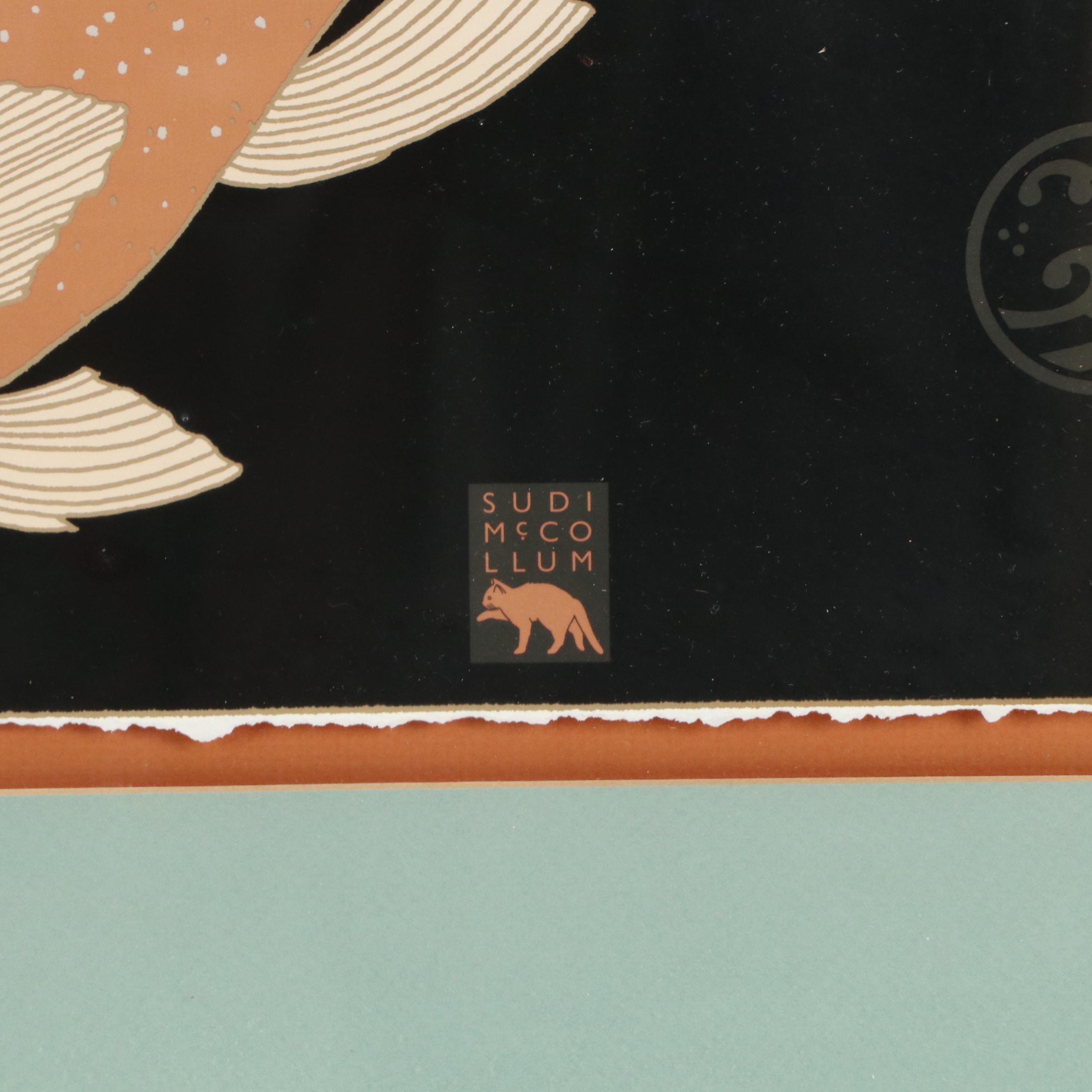 Sudi McCollum Lithograph "Fish Among Seaweed"