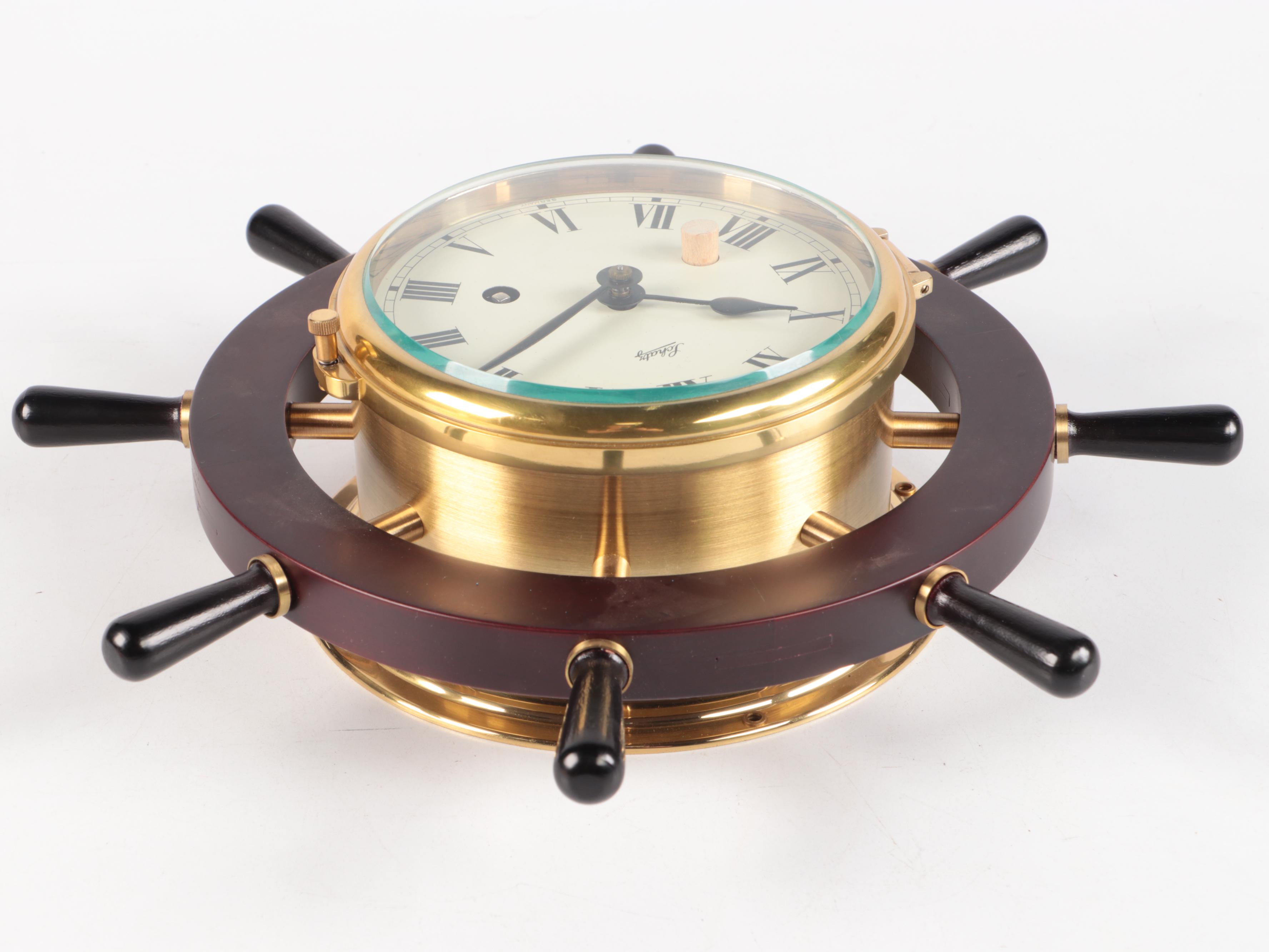 Schatz & Sohne Royal Mariner Wooden and Brass Wall Clock