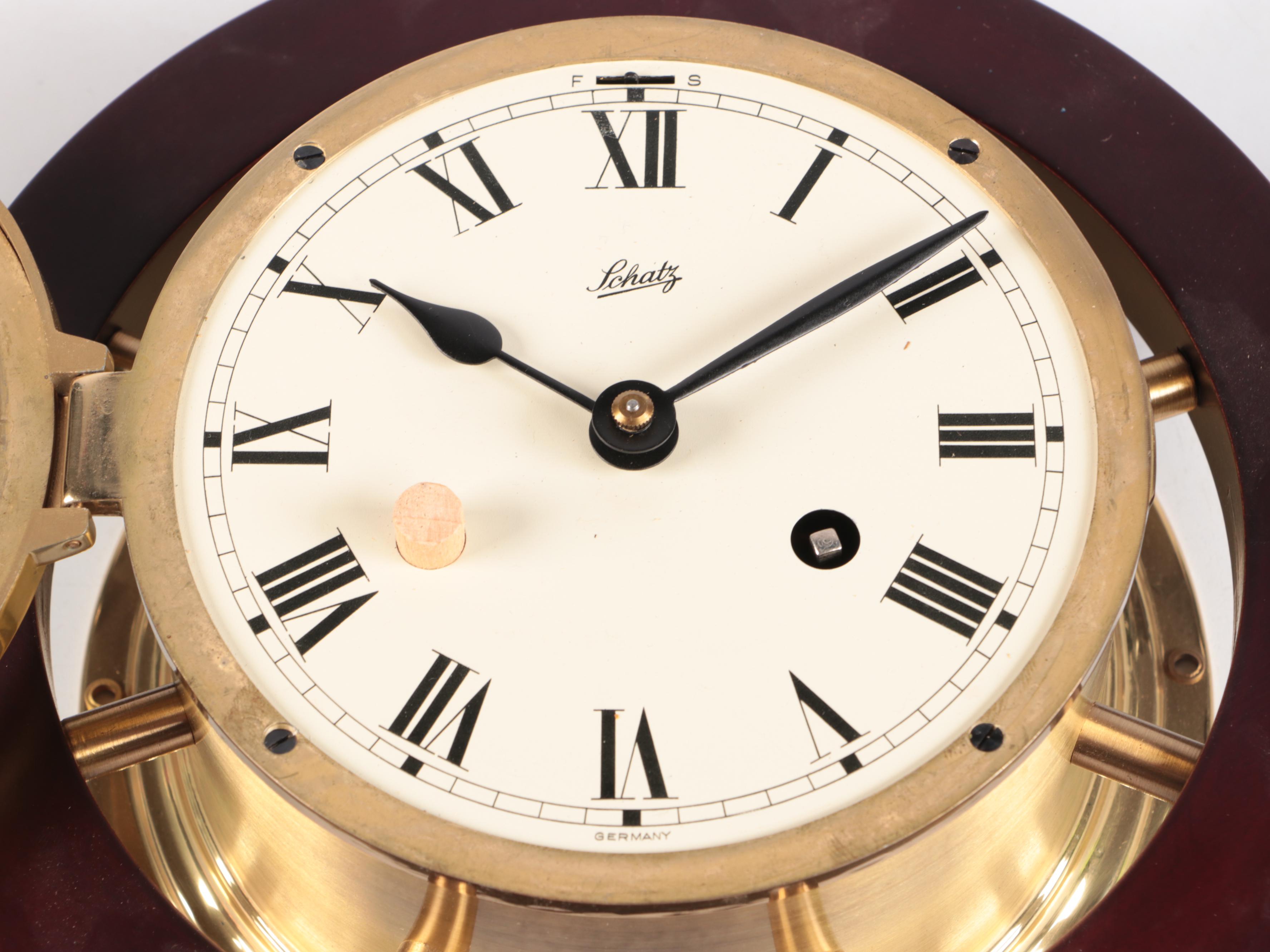 Schatz & Sohne Royal Mariner Wooden and Brass Wall Clock