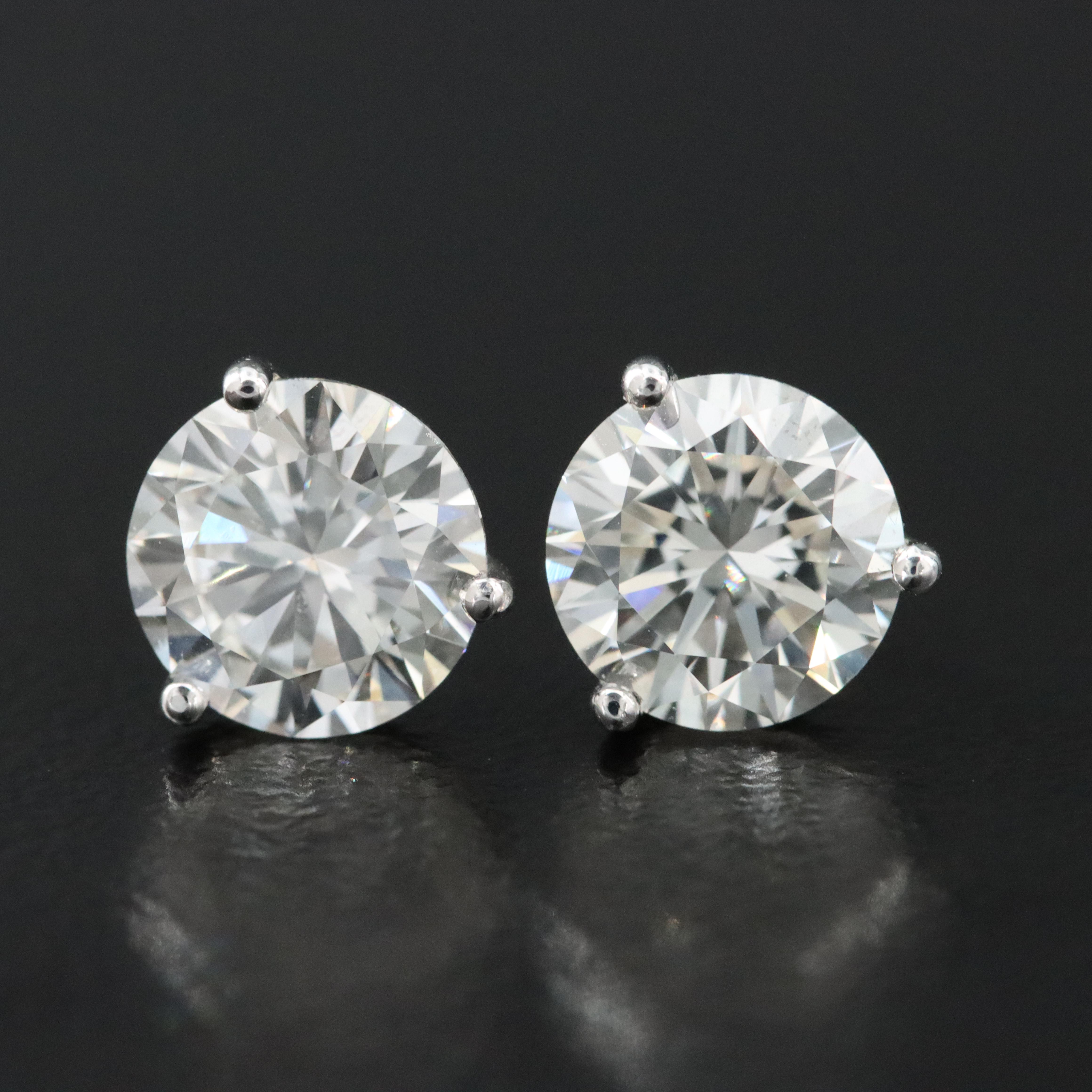 18K 2.98 CTW Lab Grown Diamond Martini Solitaire Earrings