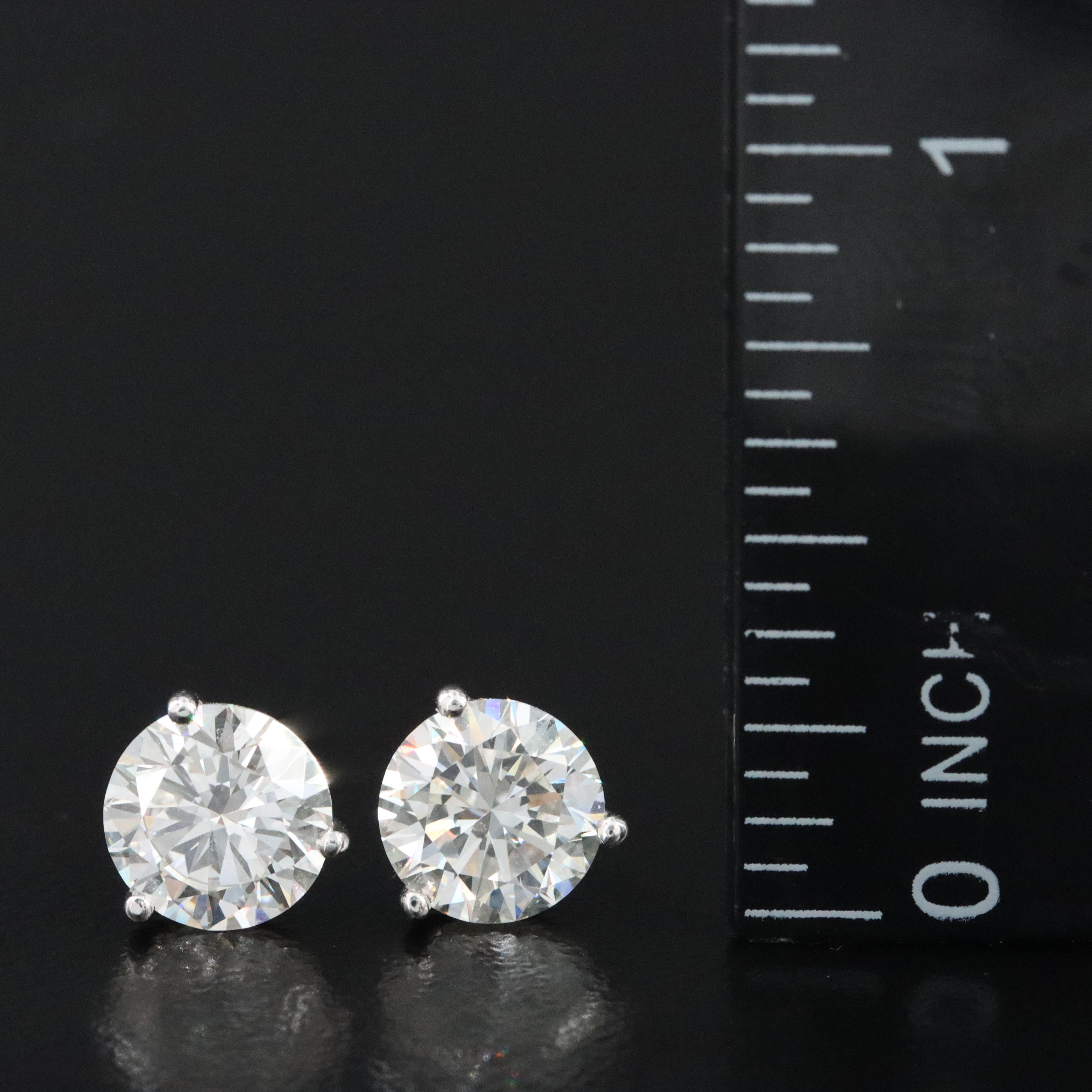 18K 2.98 CTW Lab Grown Diamond Martini Solitaire Earrings