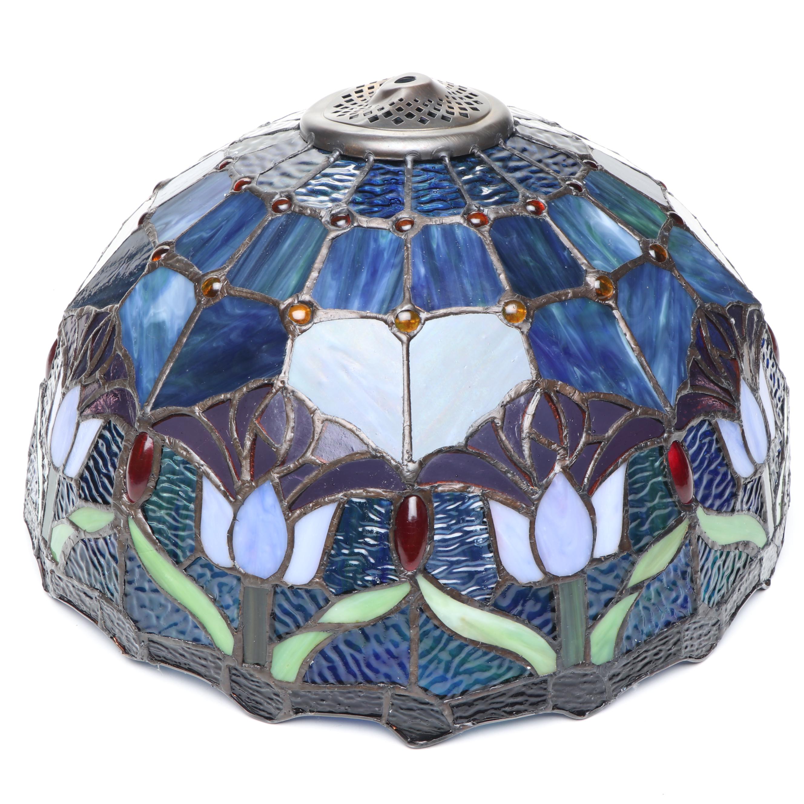 Art Nouveau Style Slagg Glass Tulips Lampshade