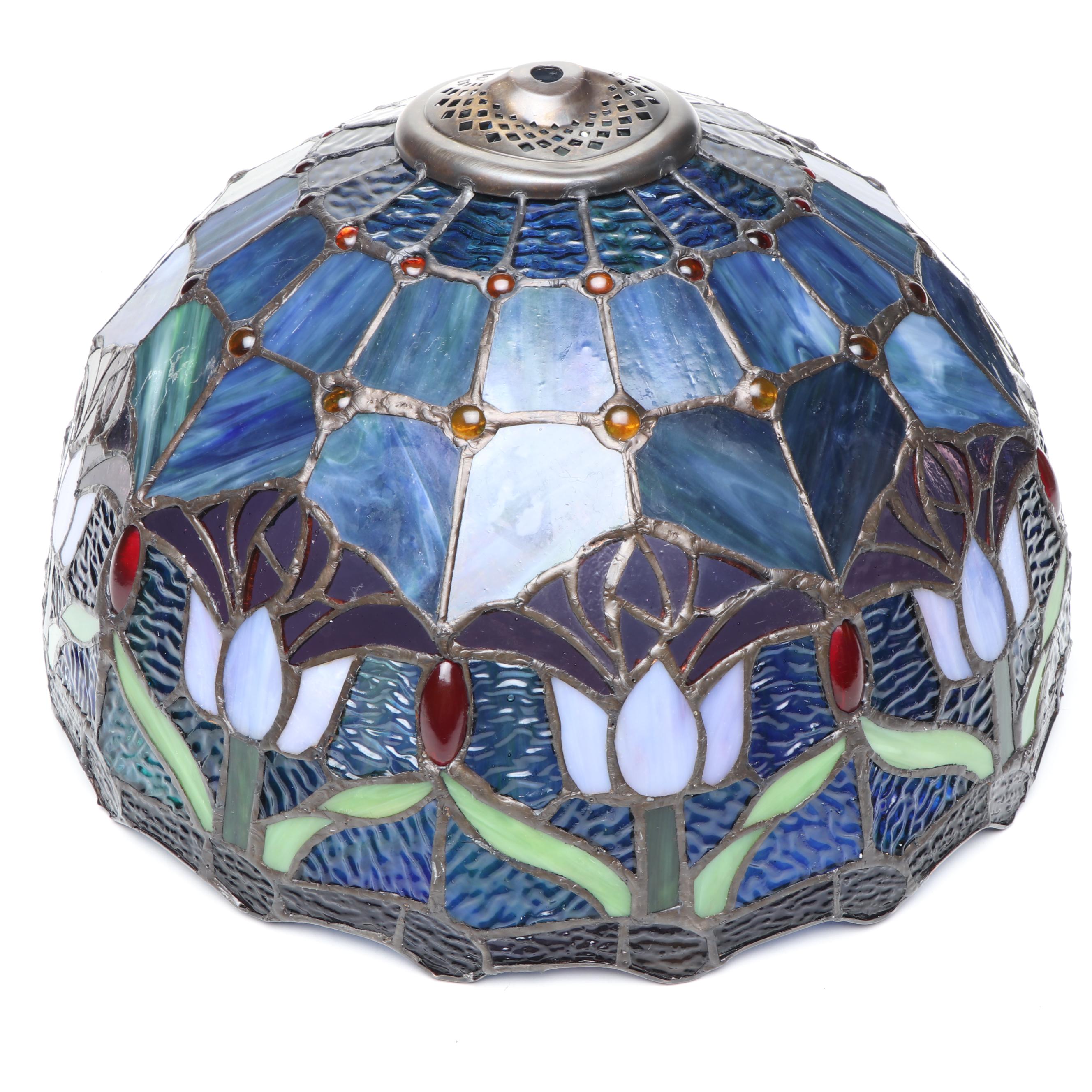 Art Nouveau Style Slagg Glass Tulips Lampshade