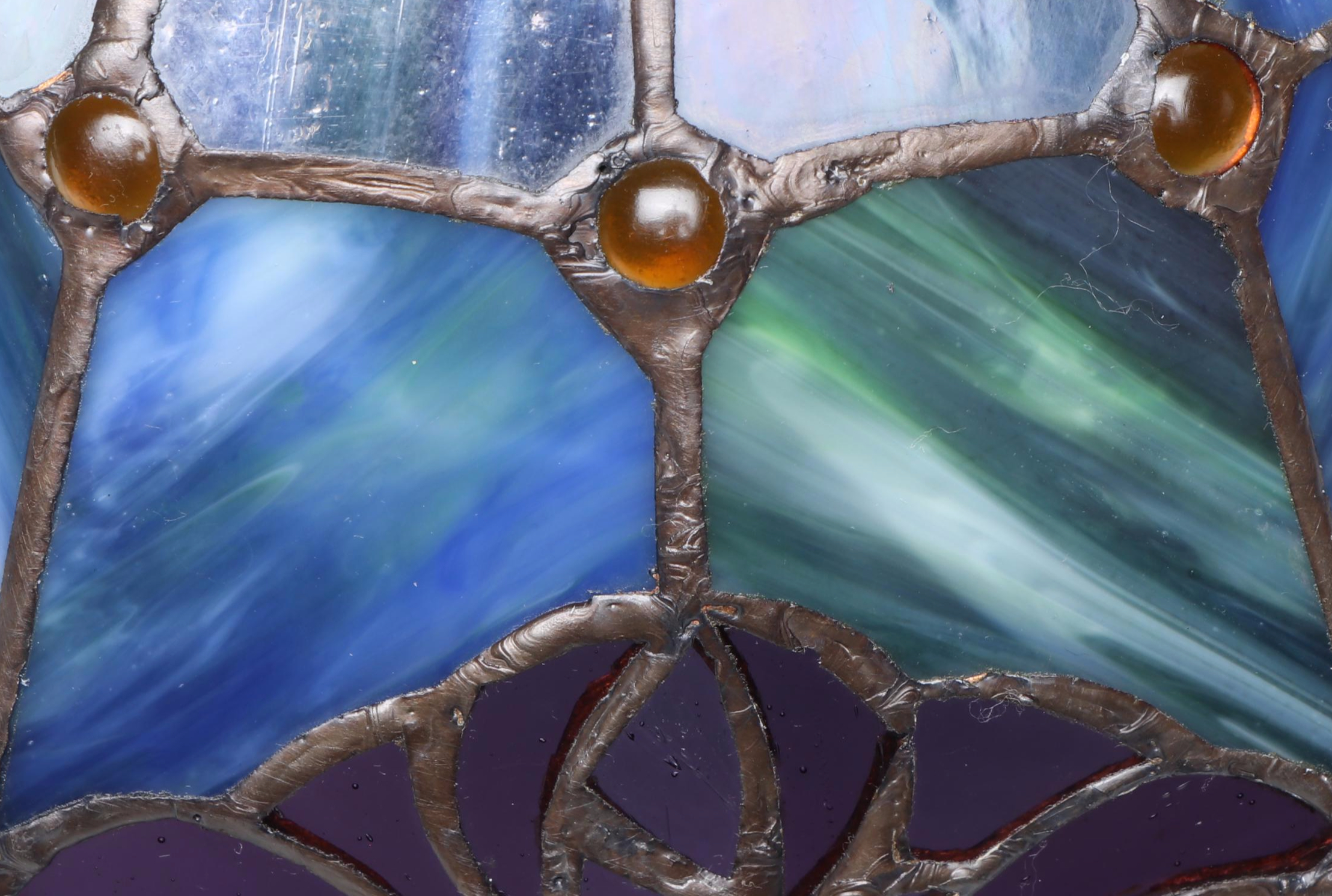 Art Nouveau Style Slagg Glass Tulips Lampshade