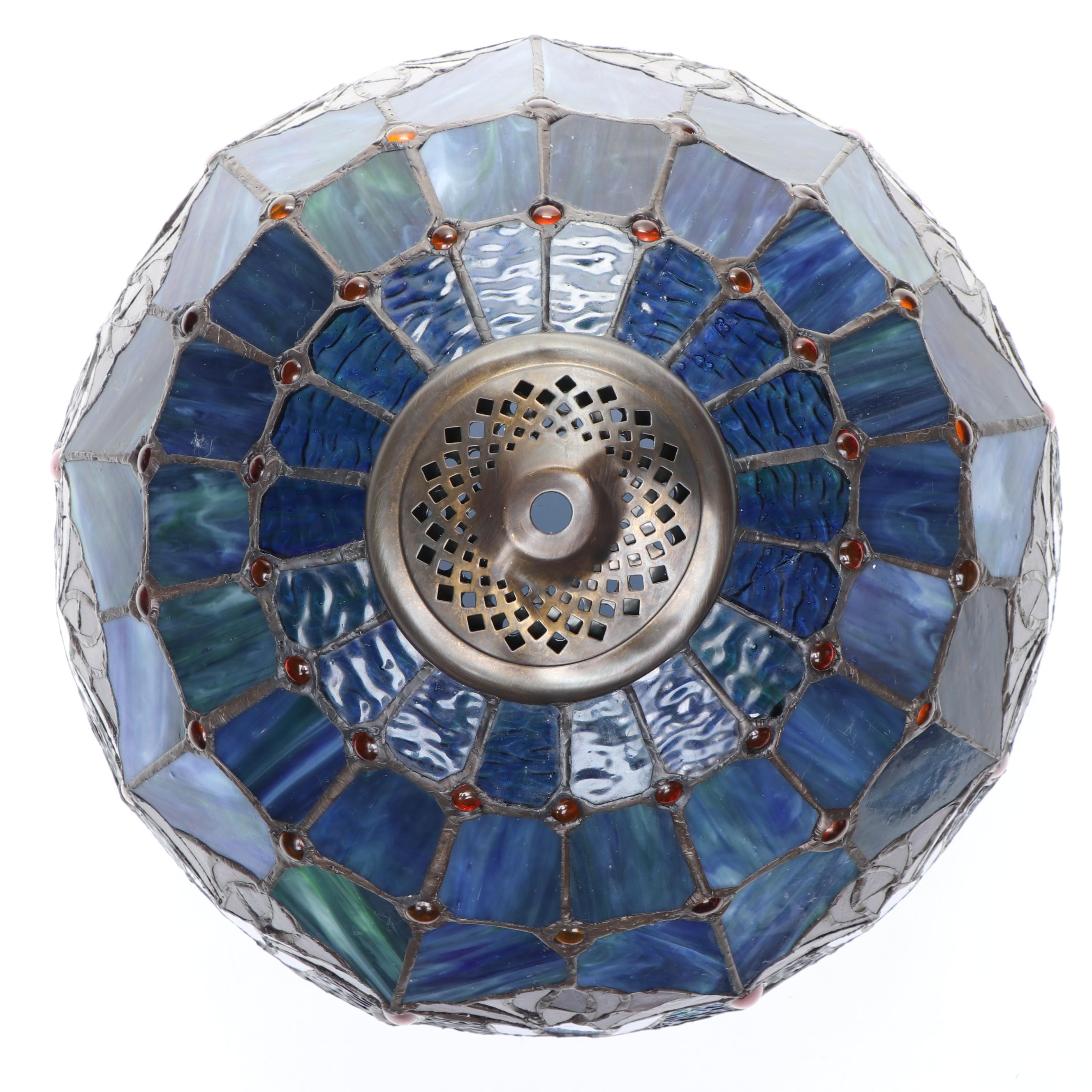 Art Nouveau Style Slagg Glass Tulips Lampshade