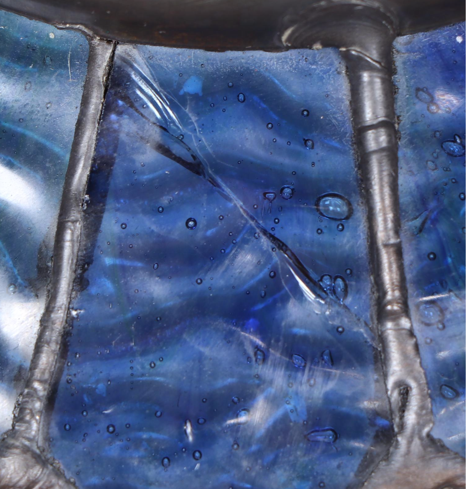 Art Nouveau Style Slagg Glass Tulips Lampshade