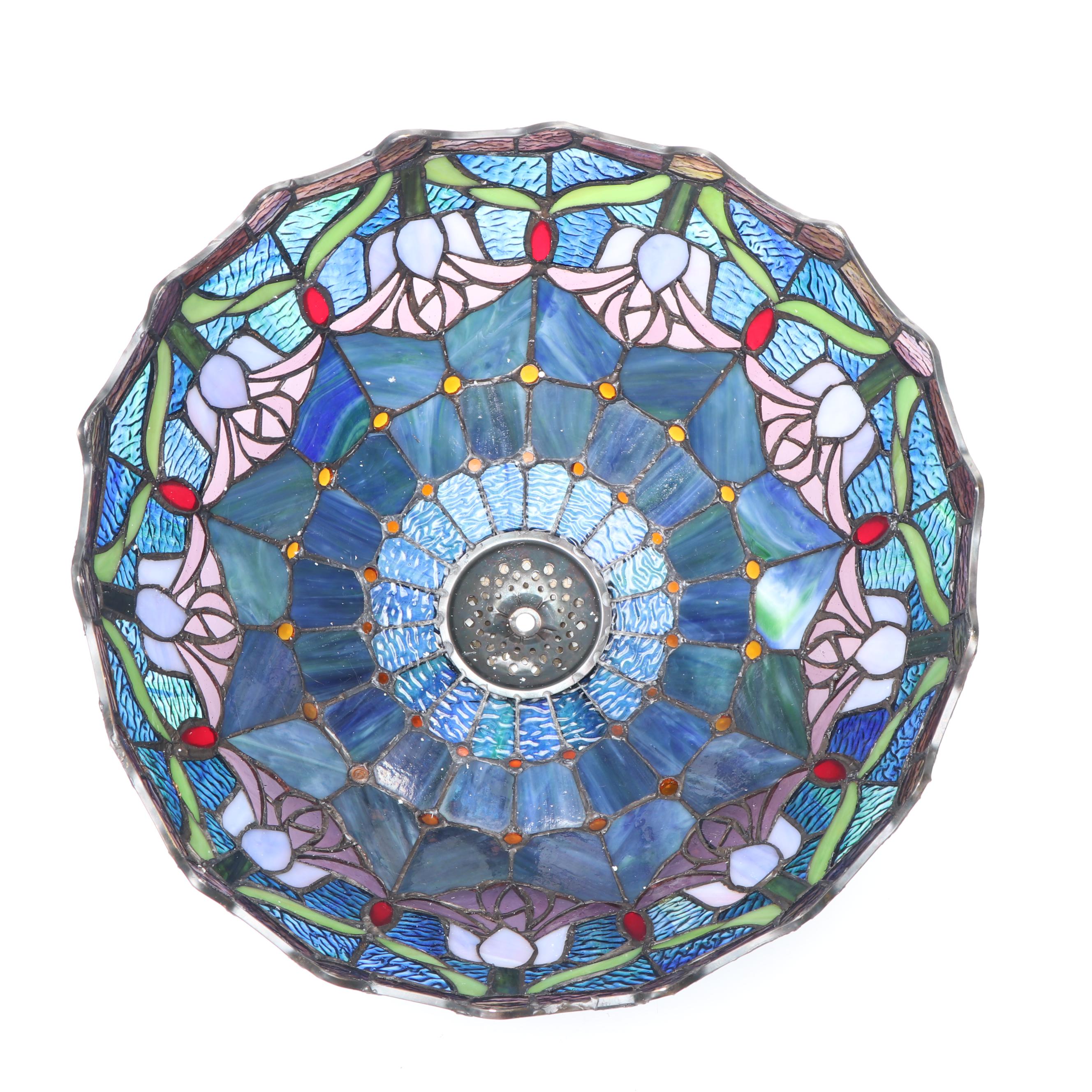 Art Nouveau Style Slagg Glass Tulips Lampshade