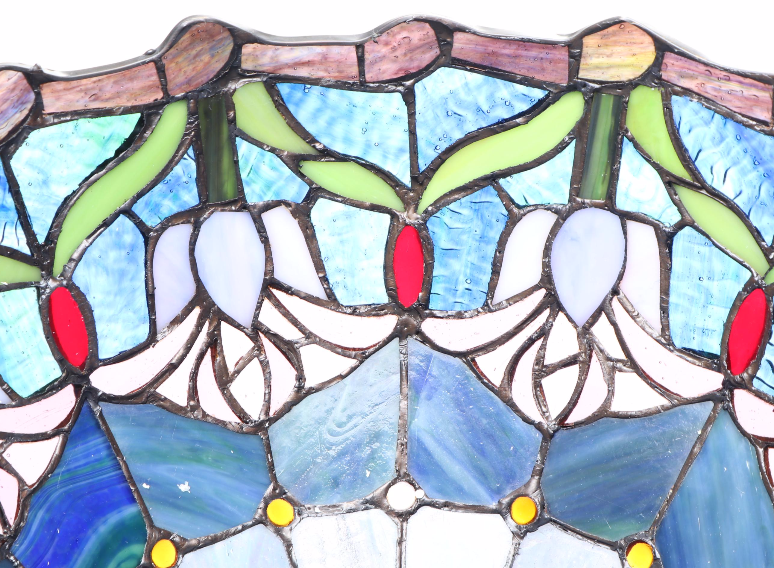 Art Nouveau Style Slagg Glass Tulips Lampshade