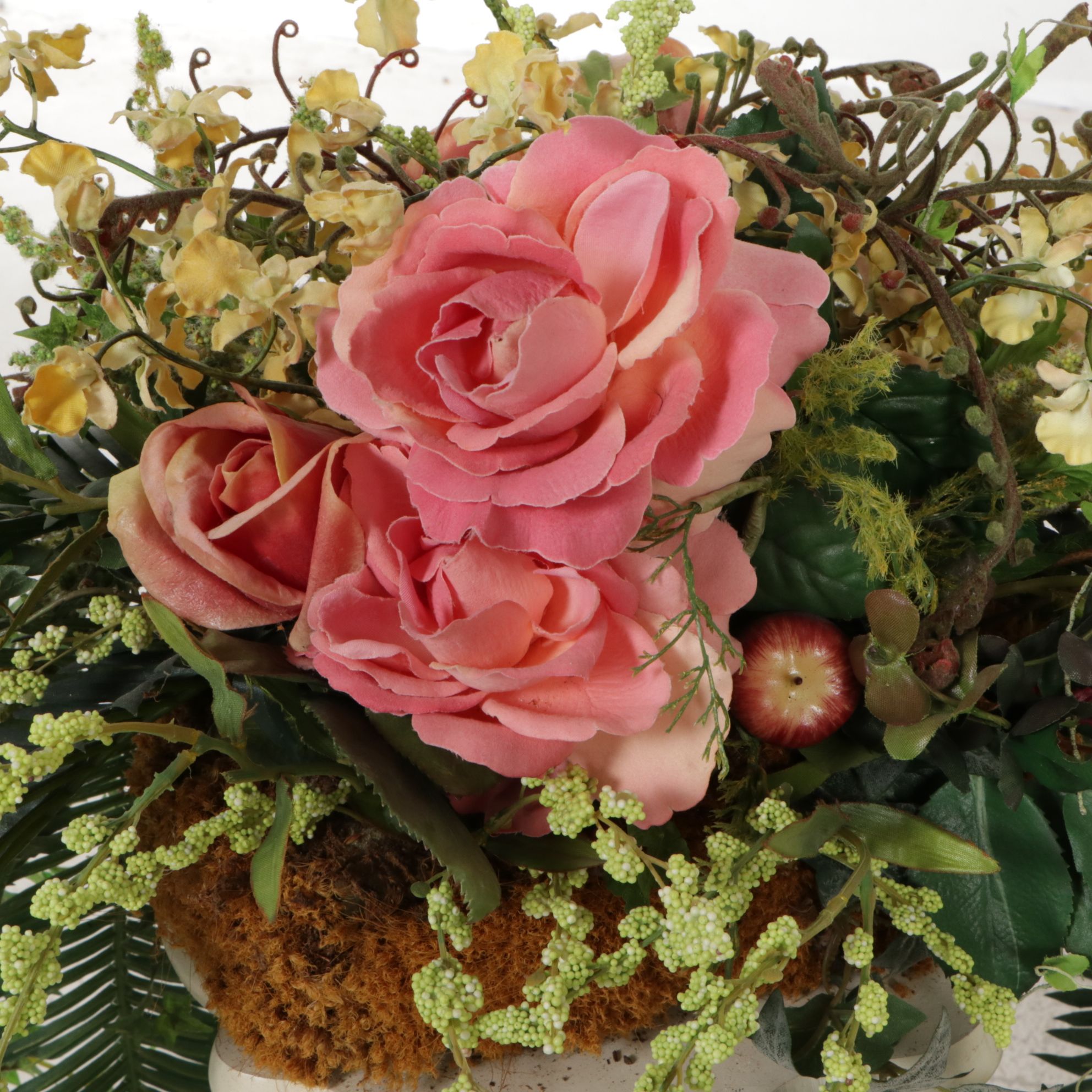 Pedestal Column Plant Stand and Faux Plant