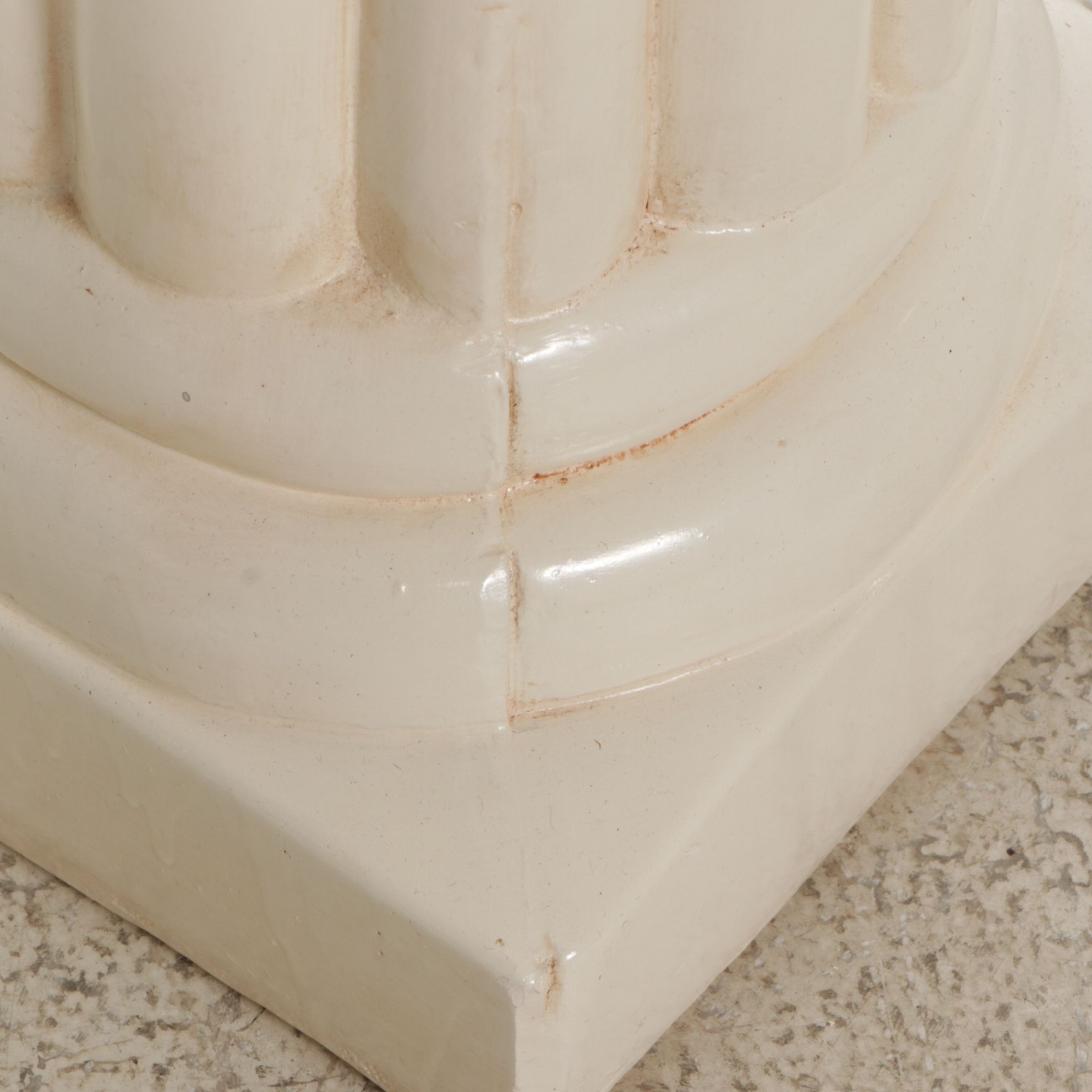 Pedestal Column Plant Stand and Faux Plant