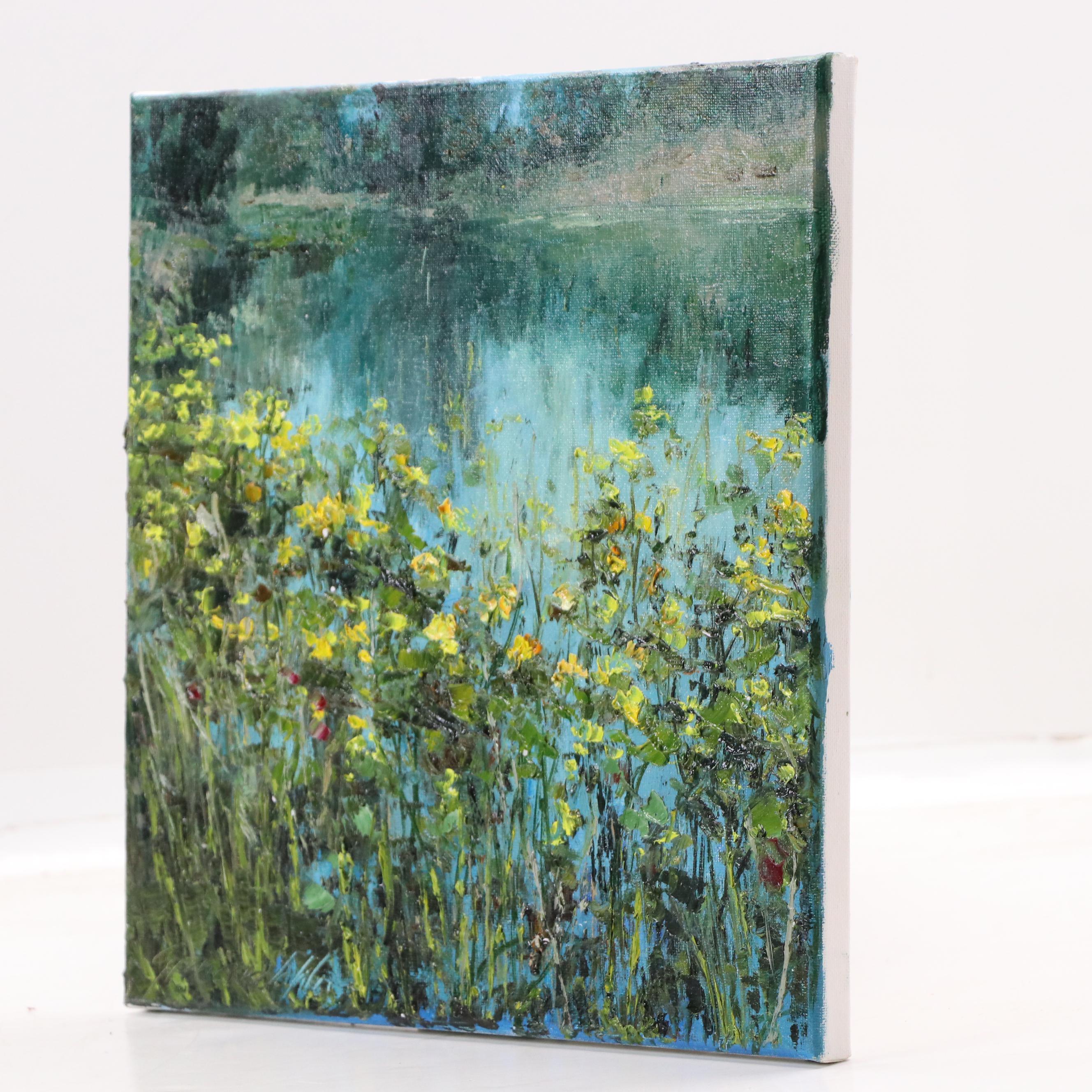 Garncarek Aleksander Pond Landscape Oil Painting, 2025