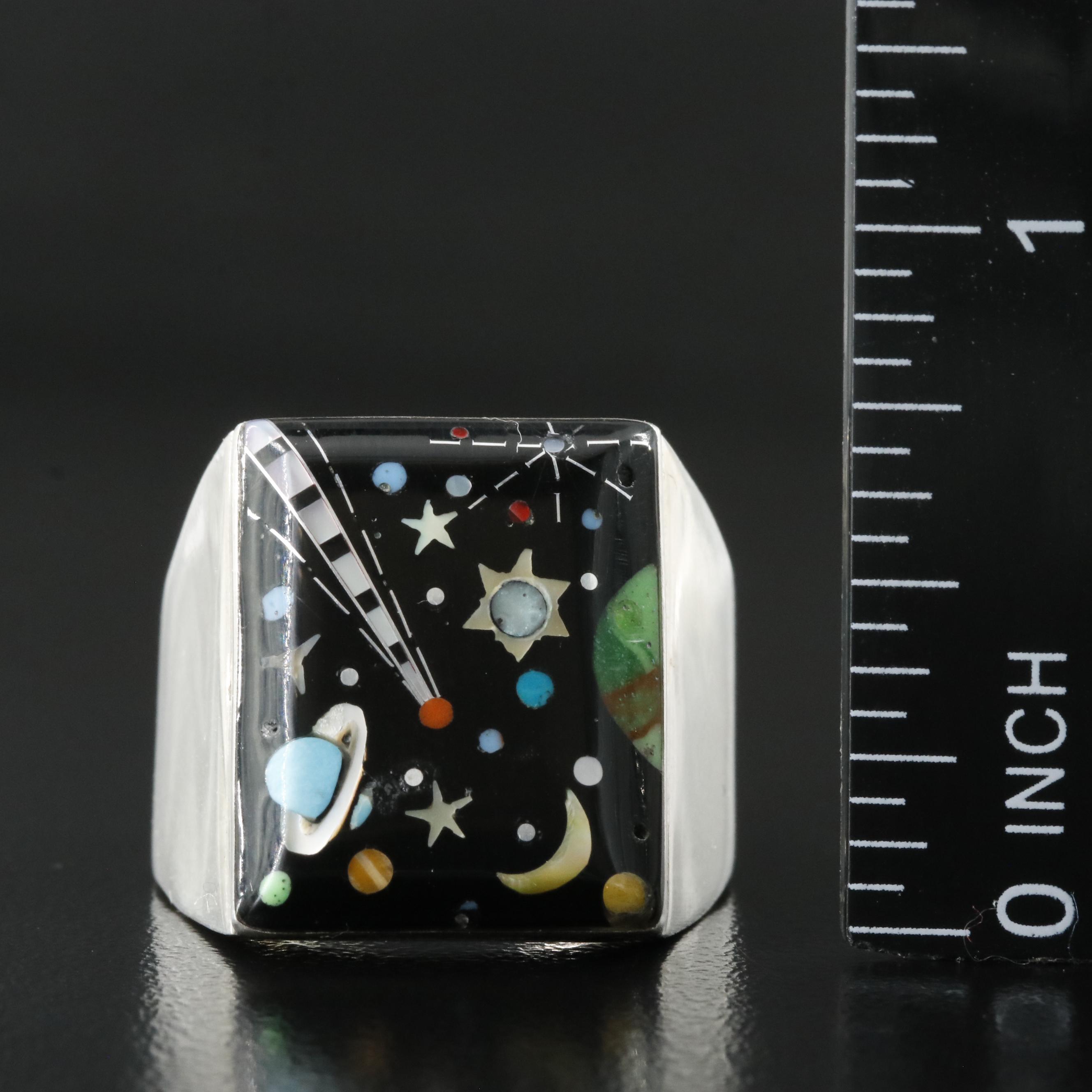 Cosmic Sterling Inlay Ring