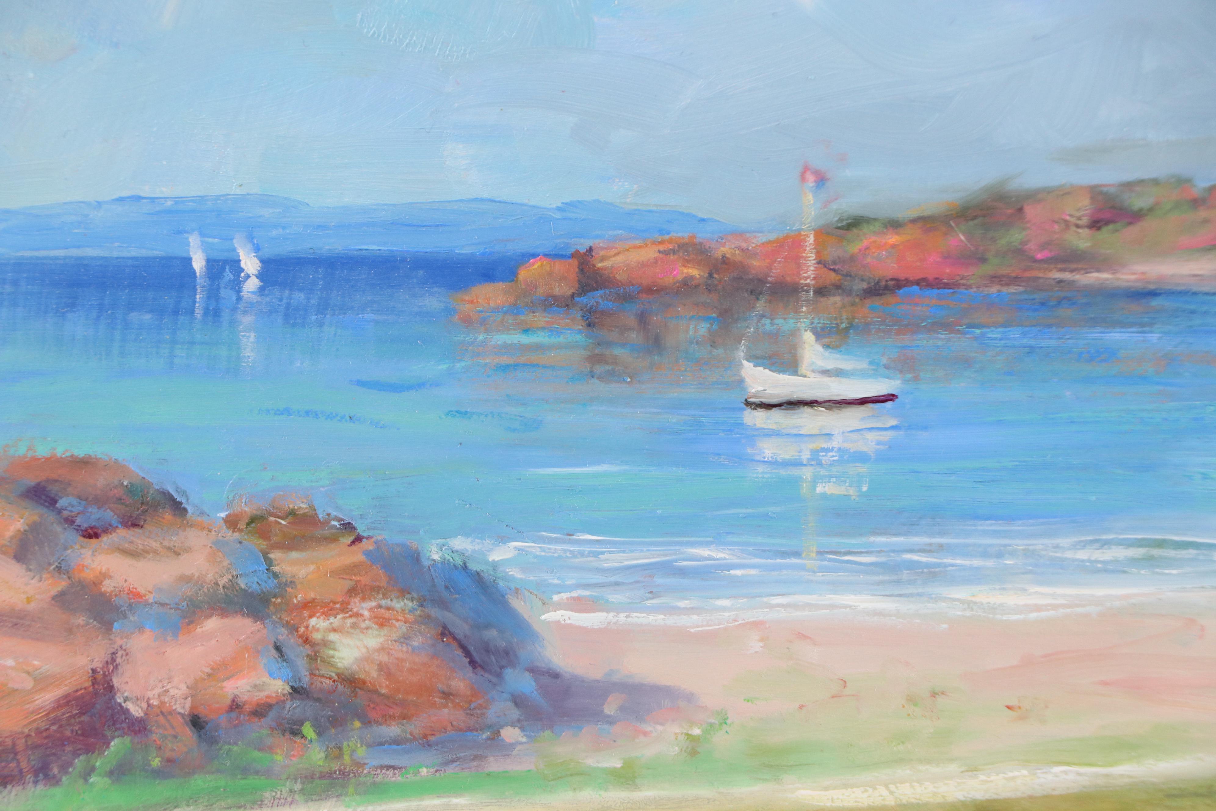 Nino Pippa Oil Painting "Sardinia - Olive Grove by the Beach," 2019