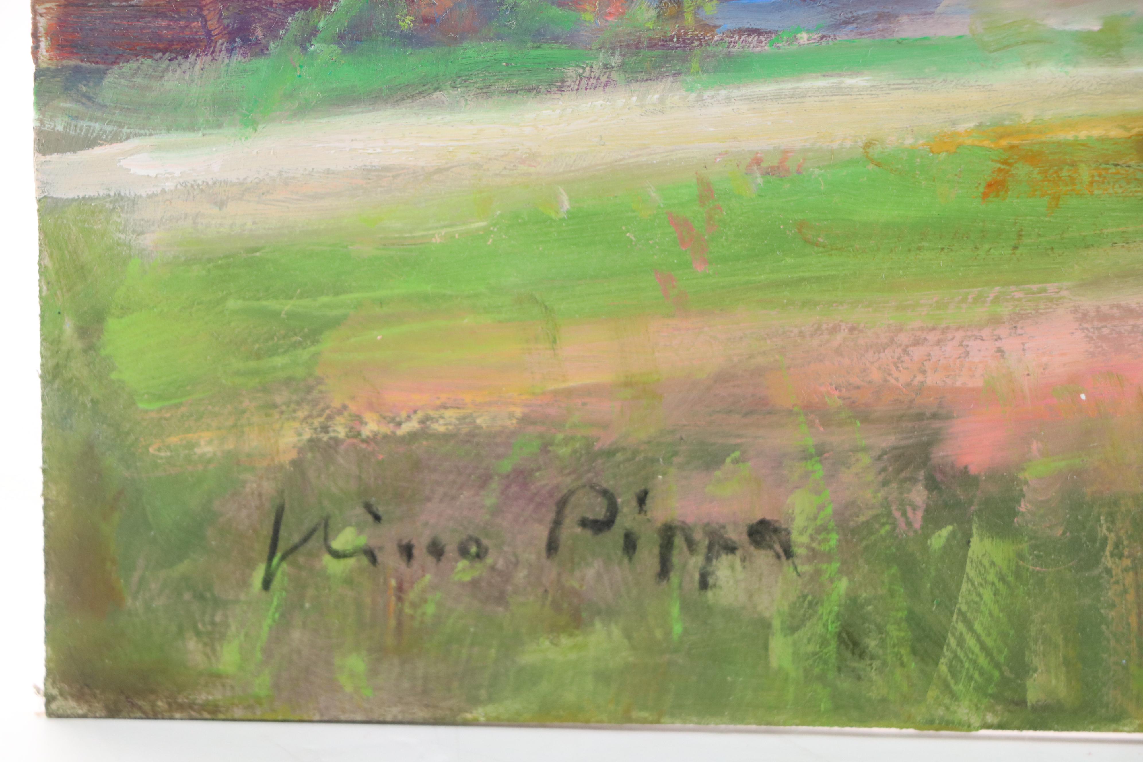 Nino Pippa Oil Painting "Sardinia - Olive Grove by the Beach," 2019