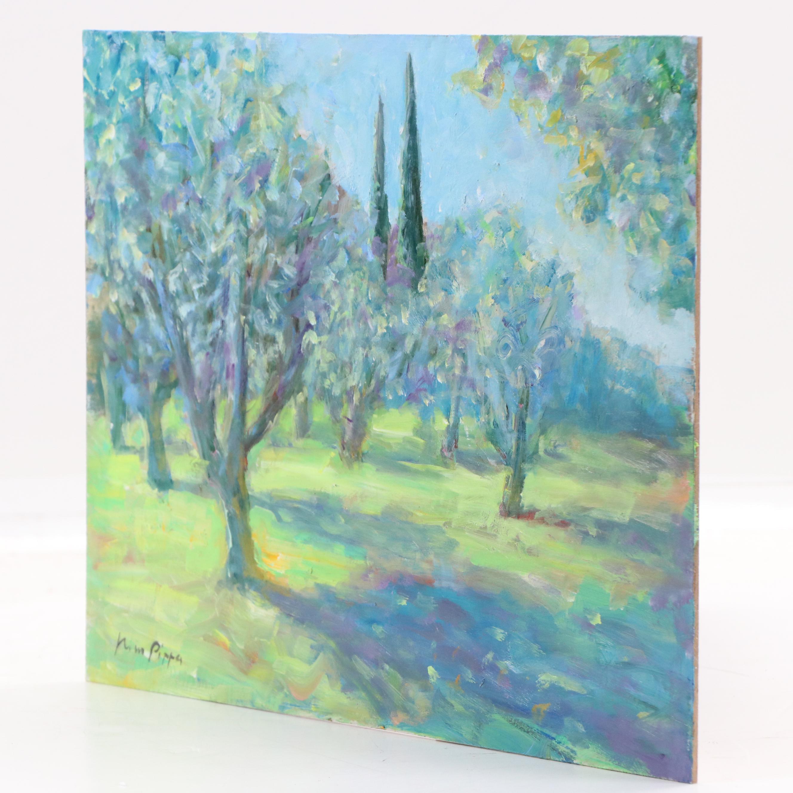 Nino Pippa Landscape Oil Painting "Tuscany - Olive Grove," 2023