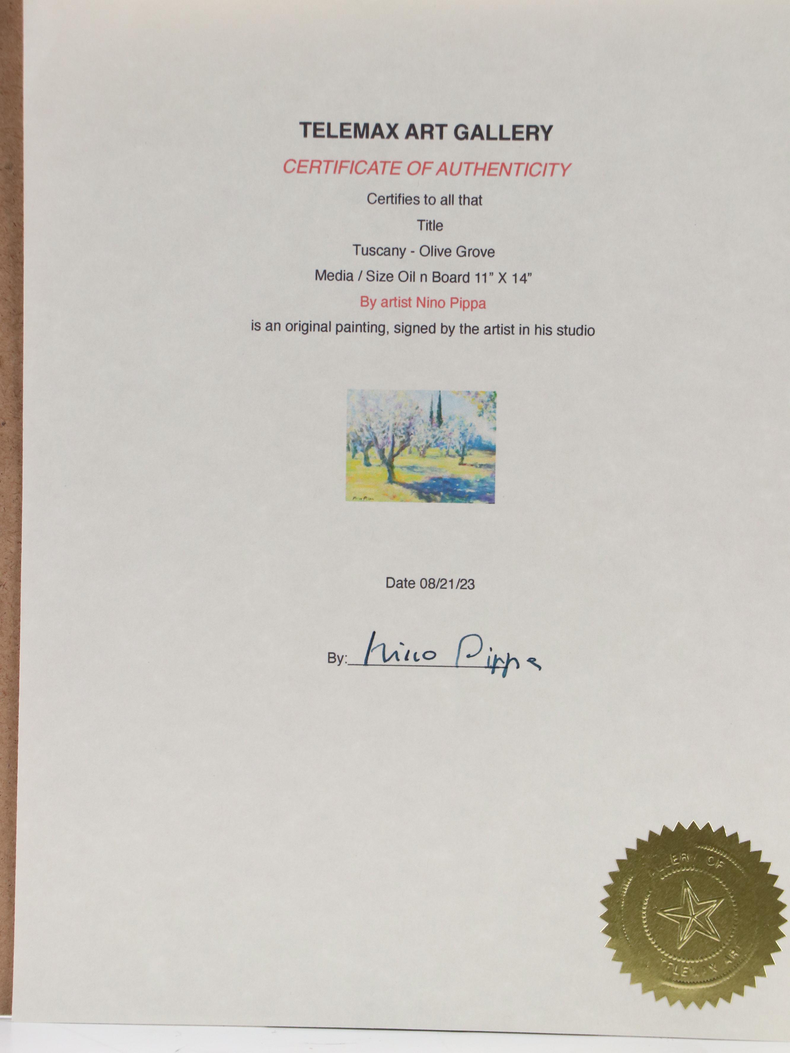 Nino Pippa Landscape Oil Painting "Tuscany - Olive Grove," 2023