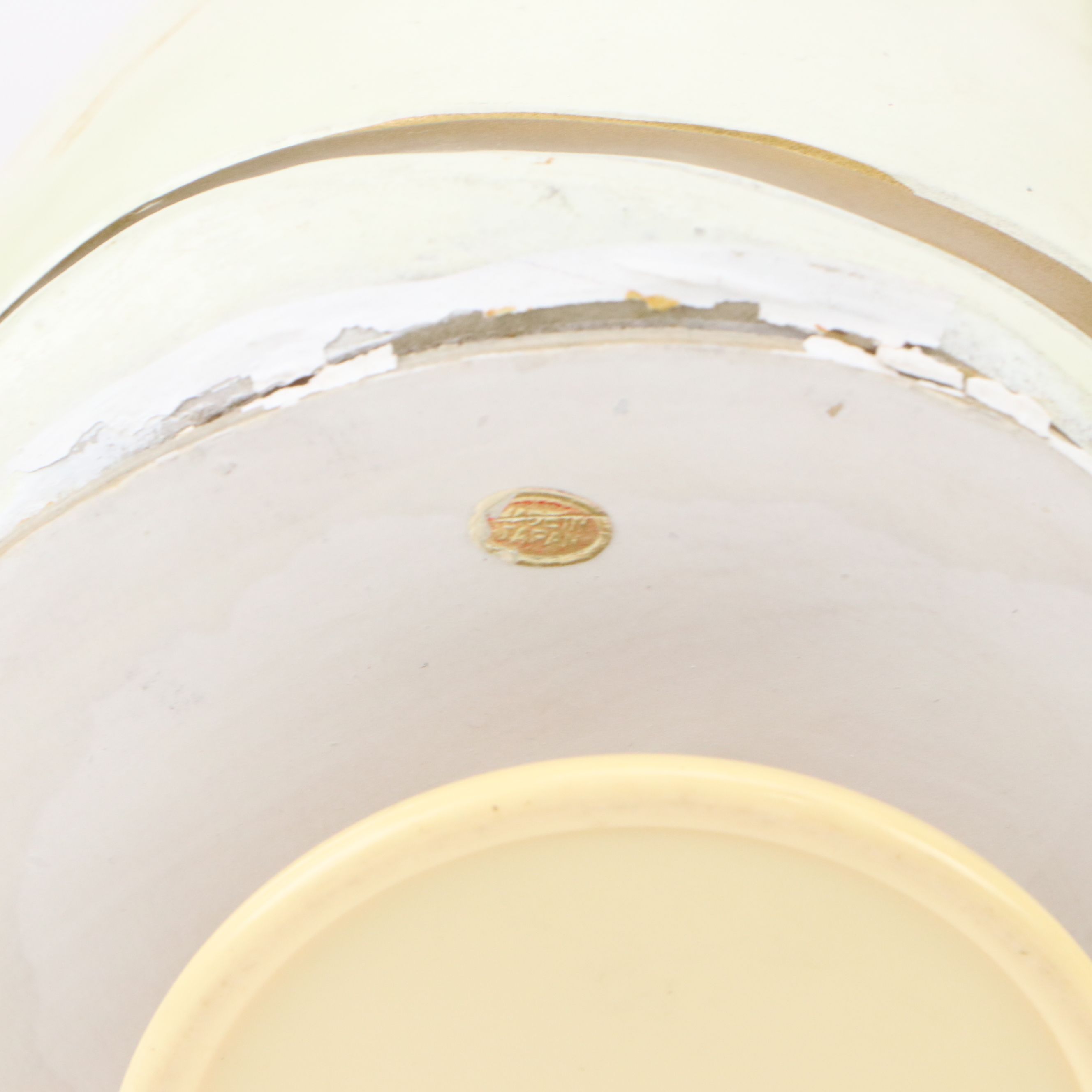 Mid-20th Century Japanese Ceramic Kissing Angels with Shadow Box