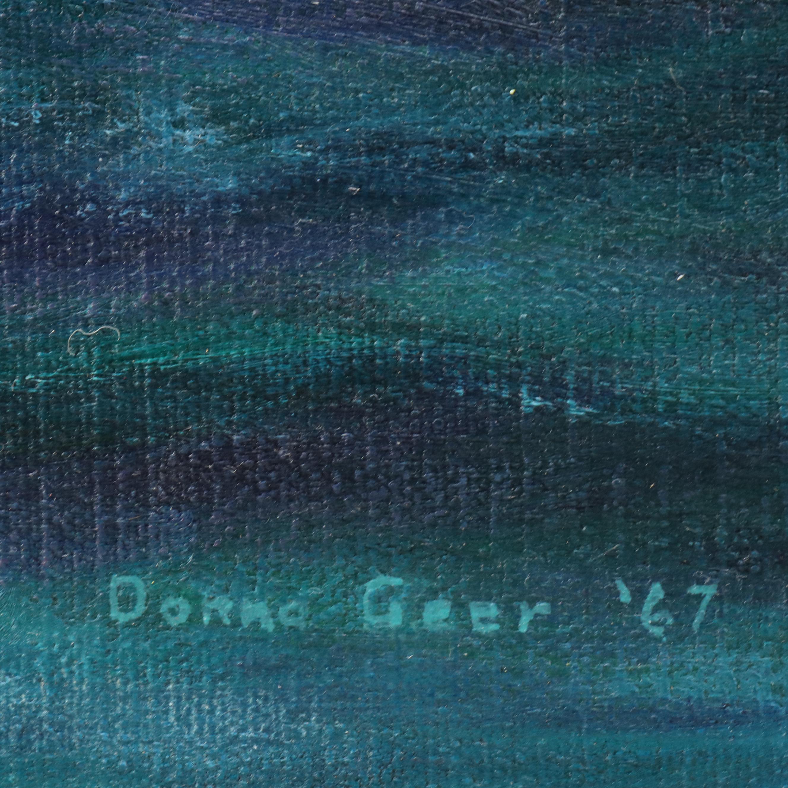 Donna Geer Maritime Oil Painting of Sailing Ship, 1967