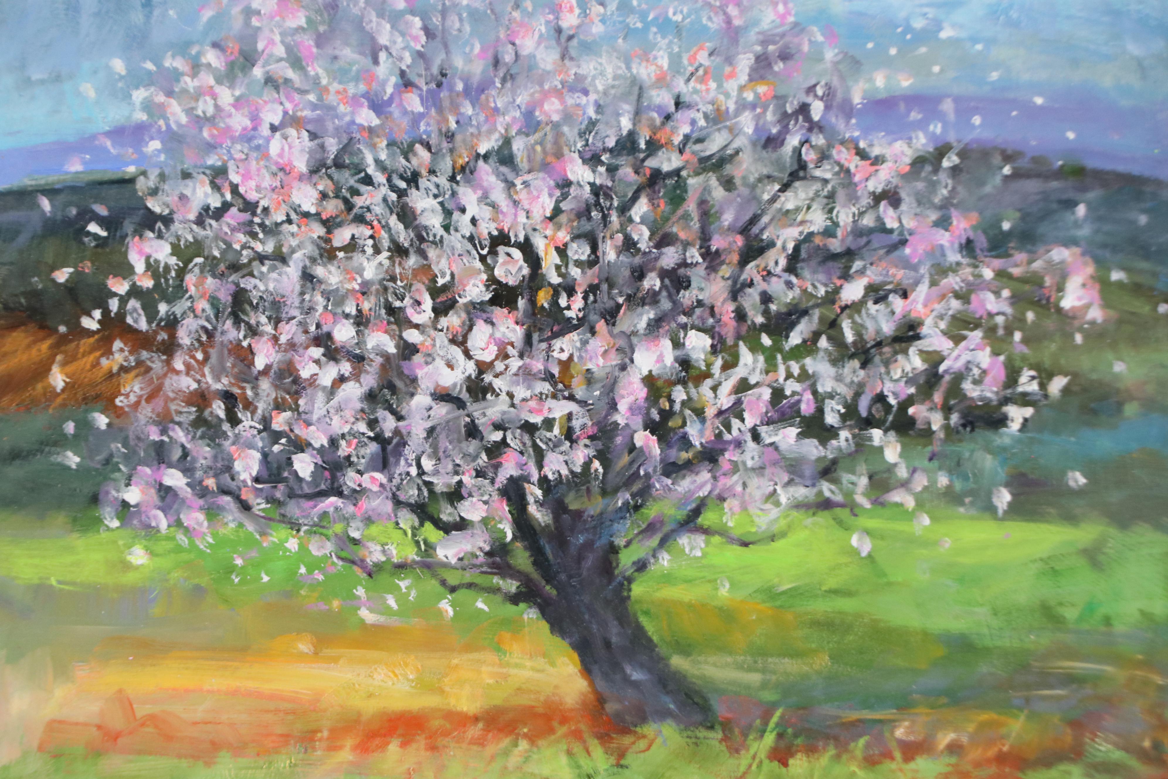 Nino Pippa Landscape Oil Painting "On Van Gogh Footsteps - Almond Tree," 2022
