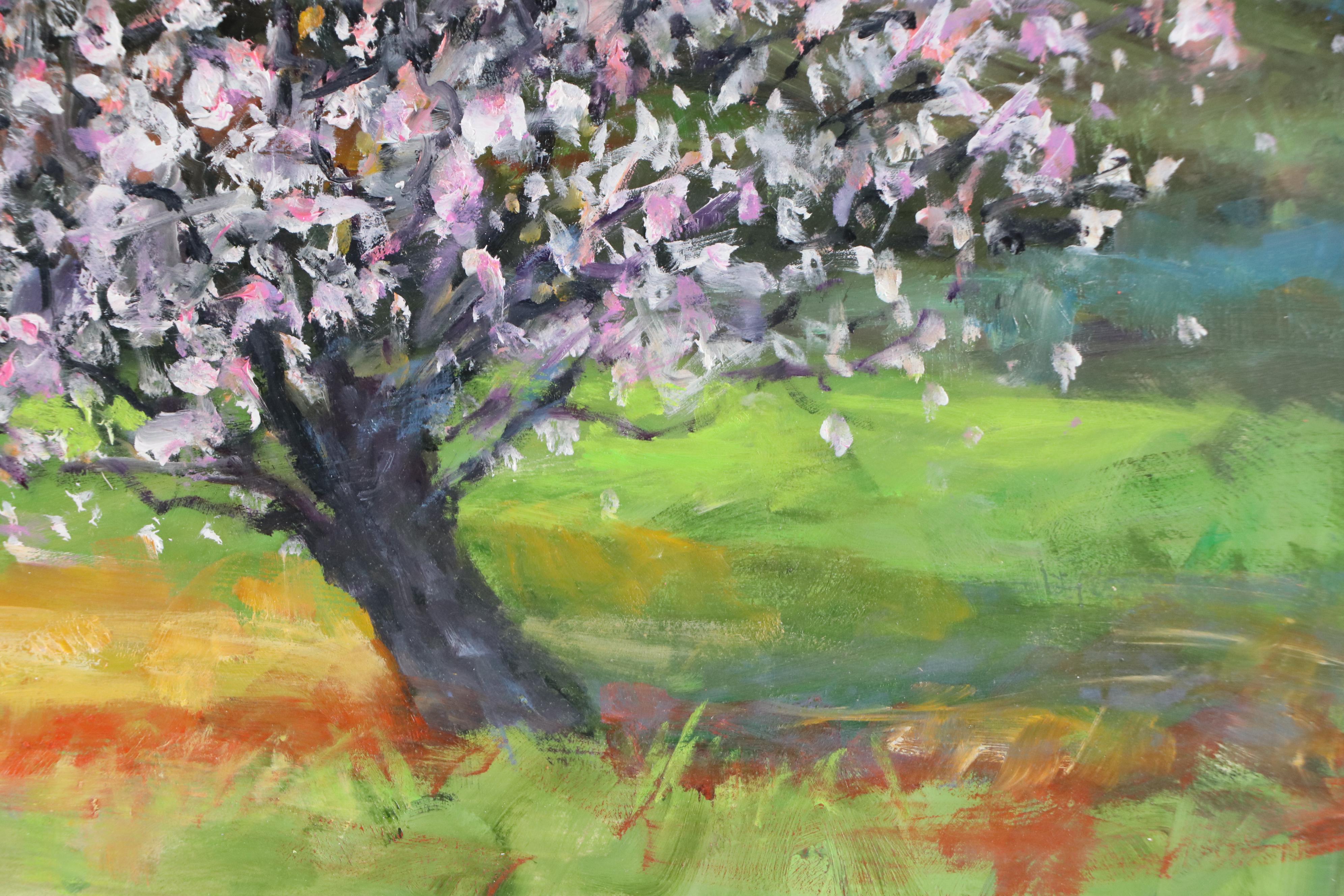 Nino Pippa Landscape Oil Painting "On Van Gogh Footsteps - Almond Tree," 2022