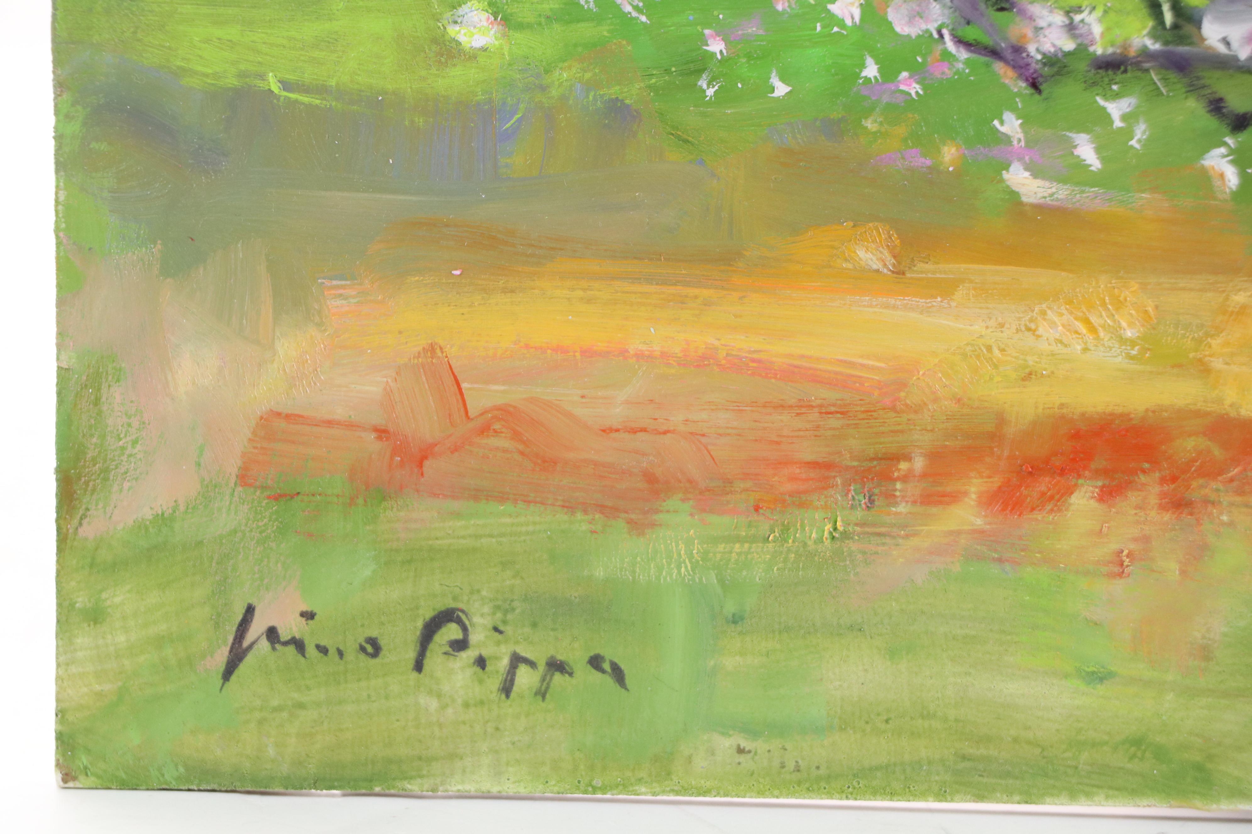 Nino Pippa Landscape Oil Painting "On Van Gogh Footsteps - Almond Tree," 2022