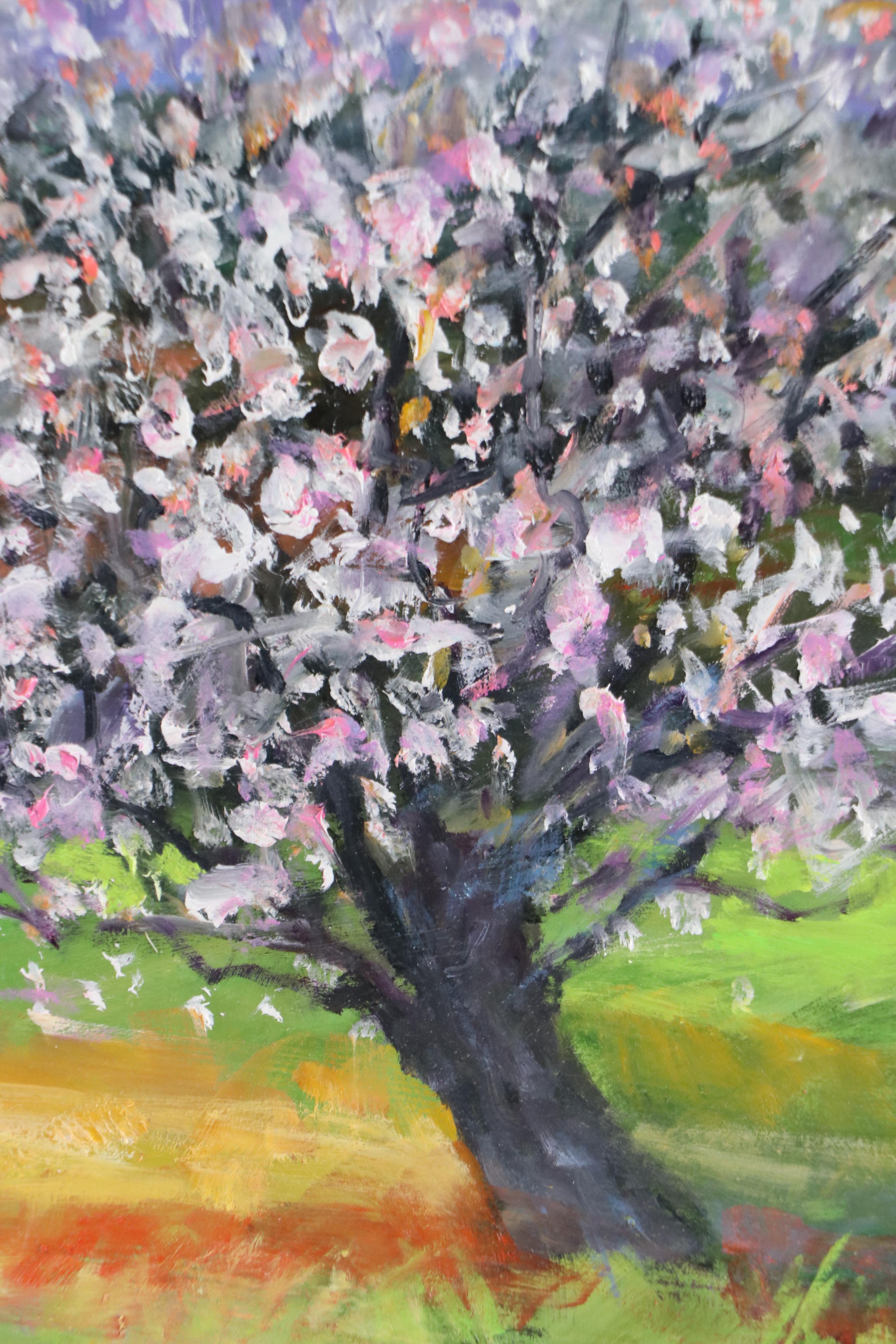 Nino Pippa Landscape Oil Painting "On Van Gogh Footsteps - Almond Tree," 2022