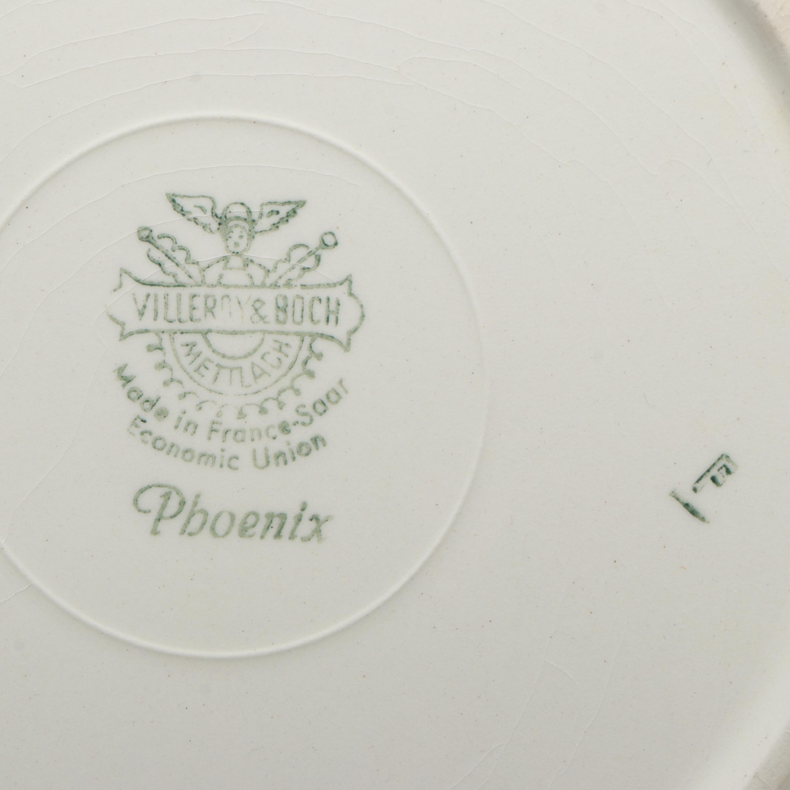 Villeroy & Boch Mettlach "Phoenix" Ceramic Plates, 1947–1956