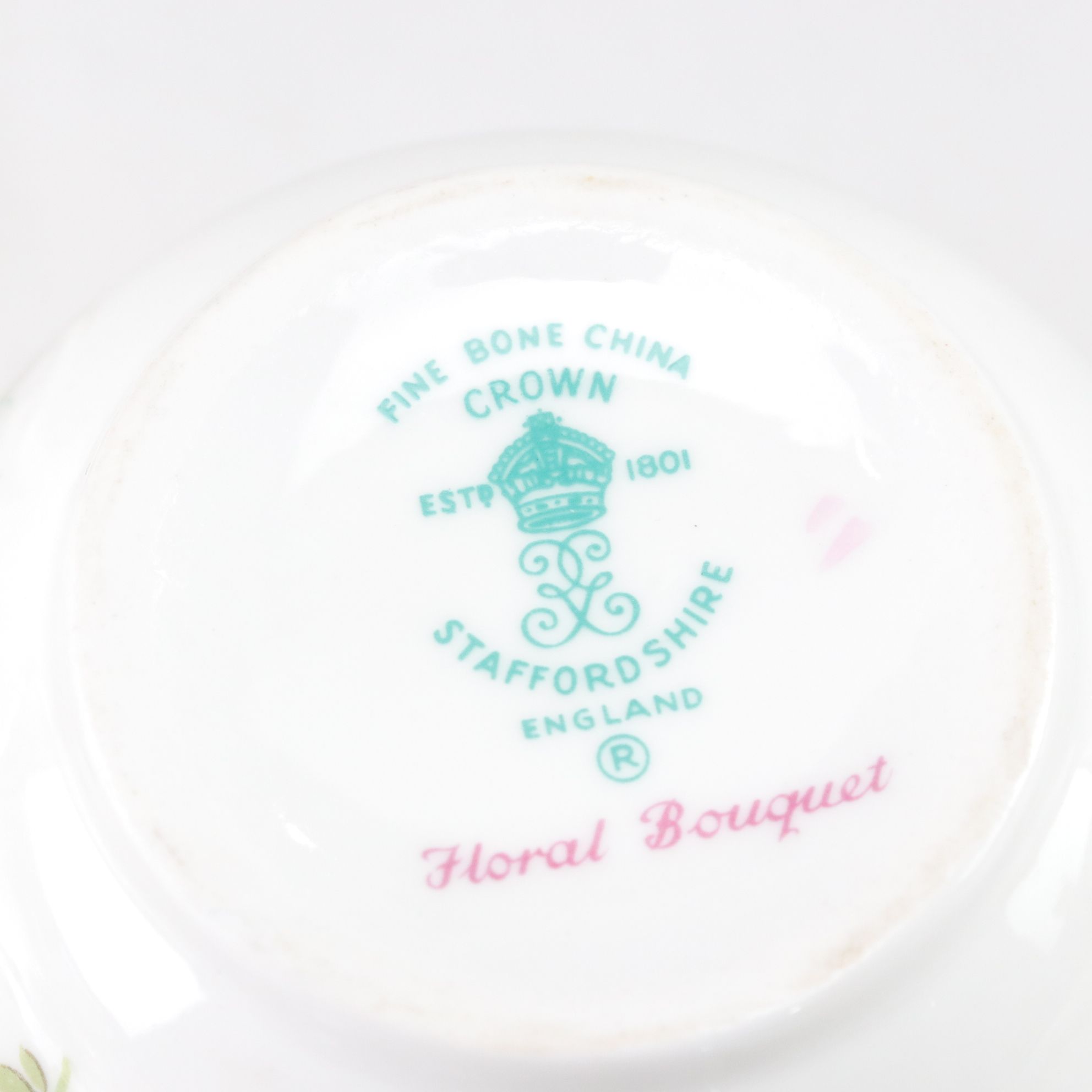 English Porcelain Teacups, Saucers & Teapot