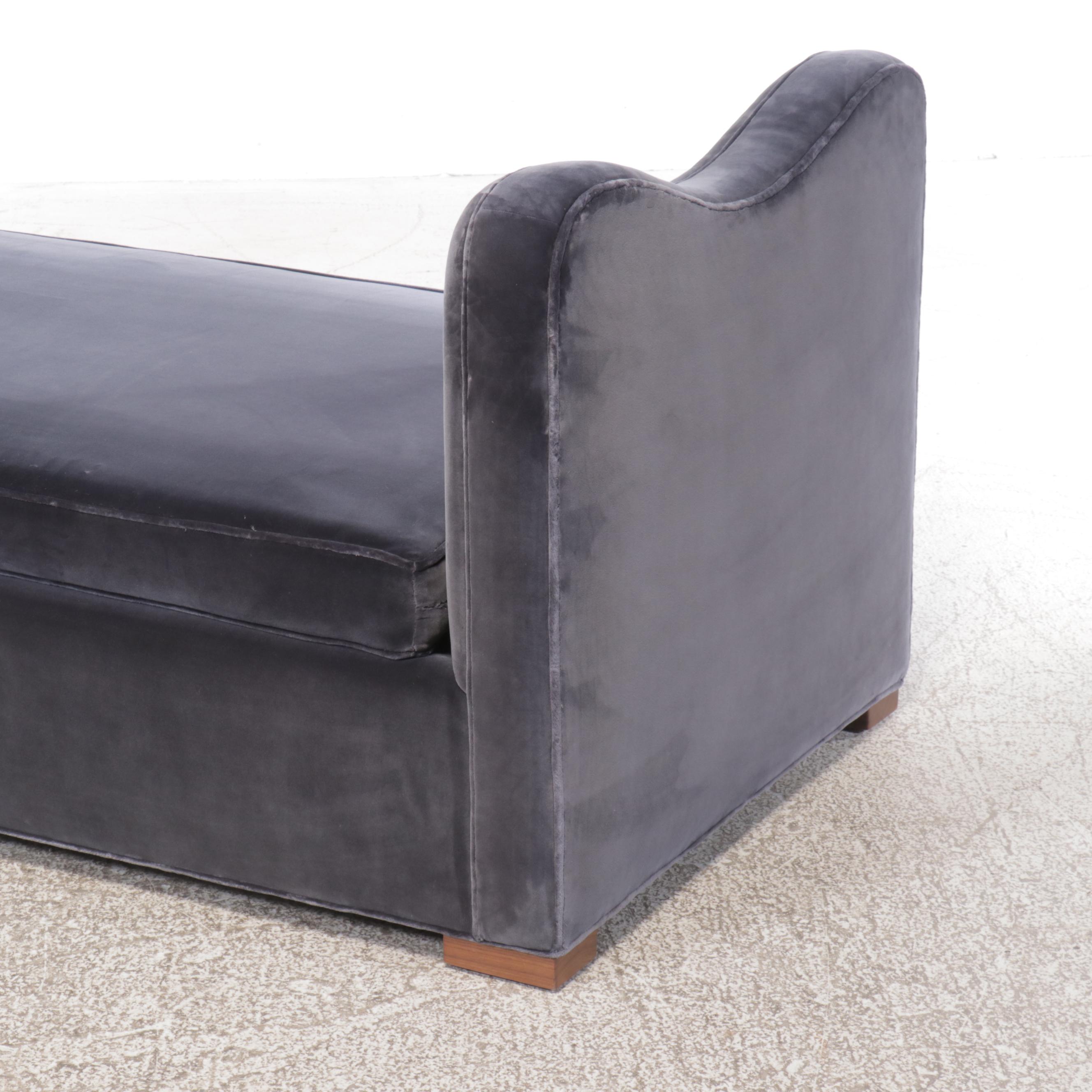 Jake Arnold Collection Jean Royère Style Cotton Velvet Upholstered Daybed