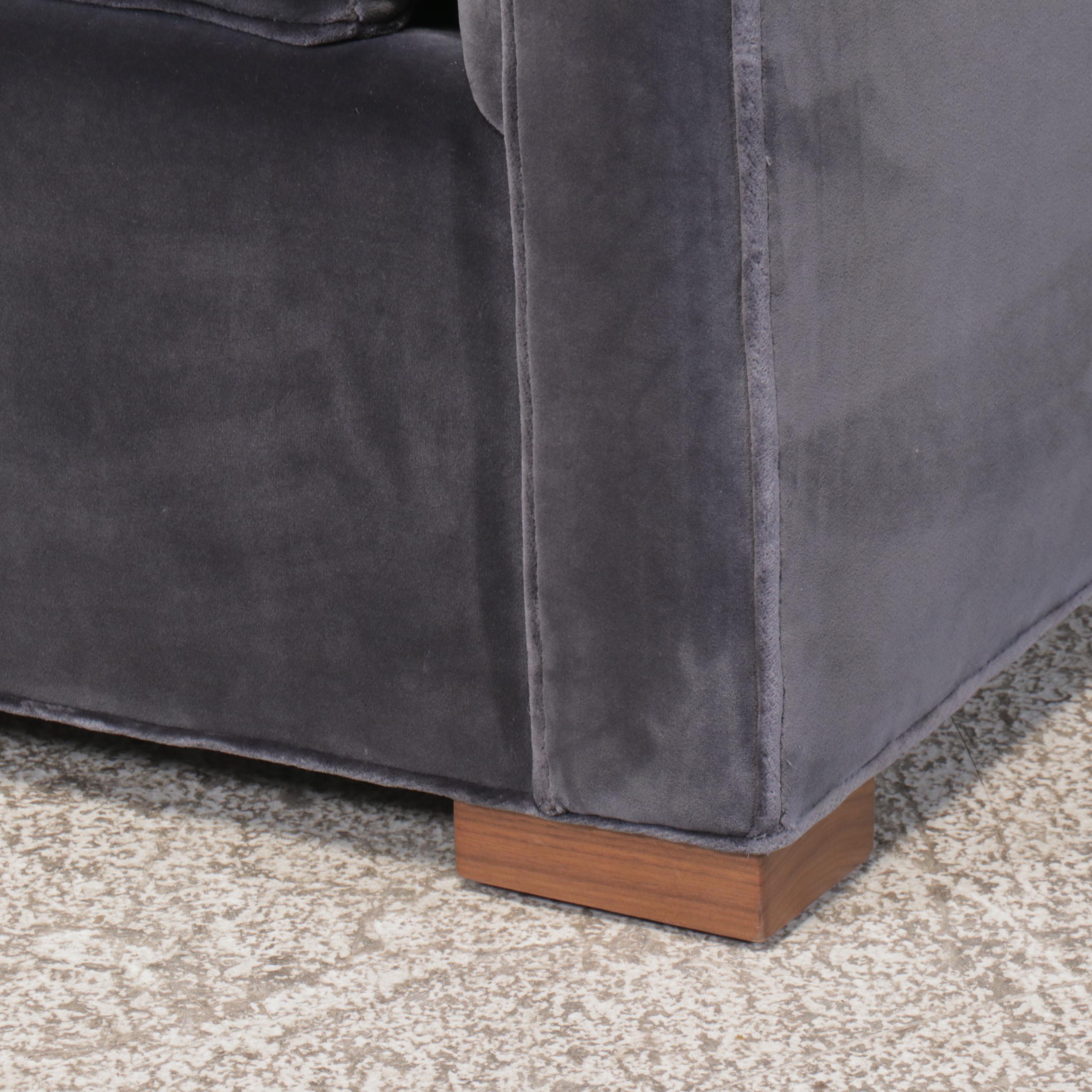 Jake Arnold Collection Jean Royère Style Cotton Velvet Upholstered Daybed