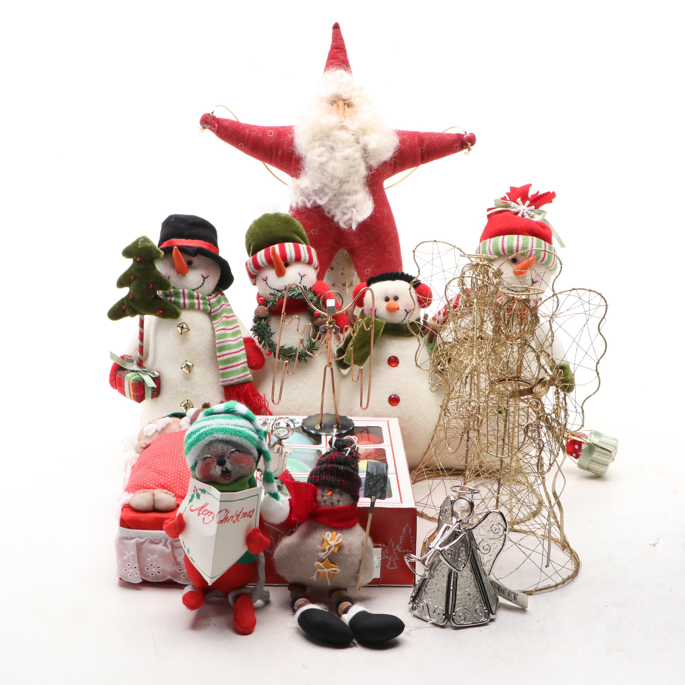 Plush Snowmen, Glass Ball Ornaments and More Christmas Decorations