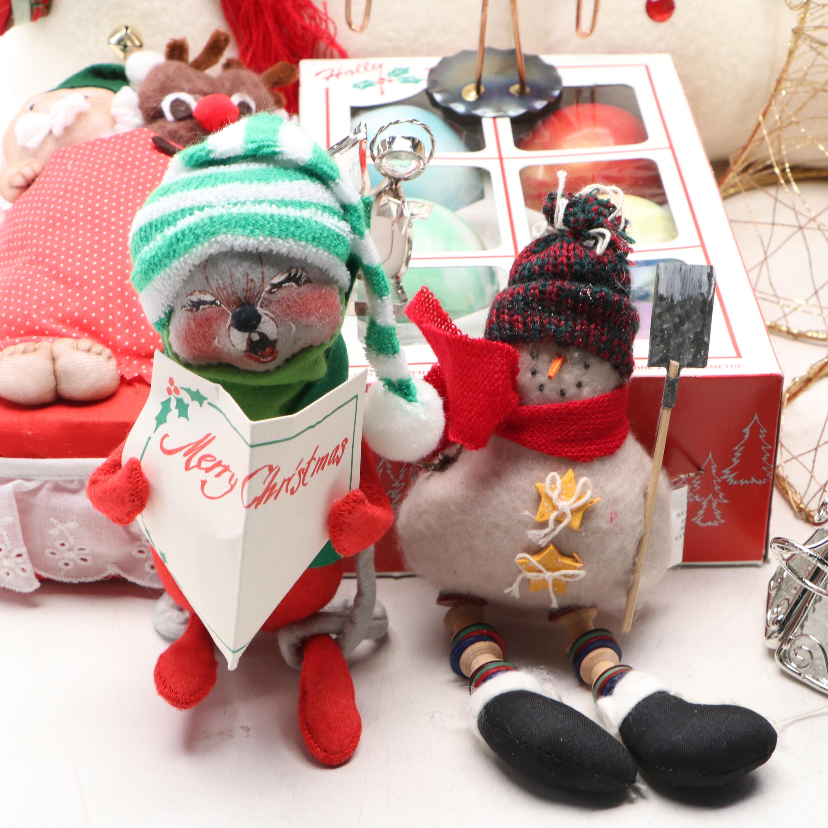 Plush Snowmen, Glass Ball Ornaments and More Christmas Decorations