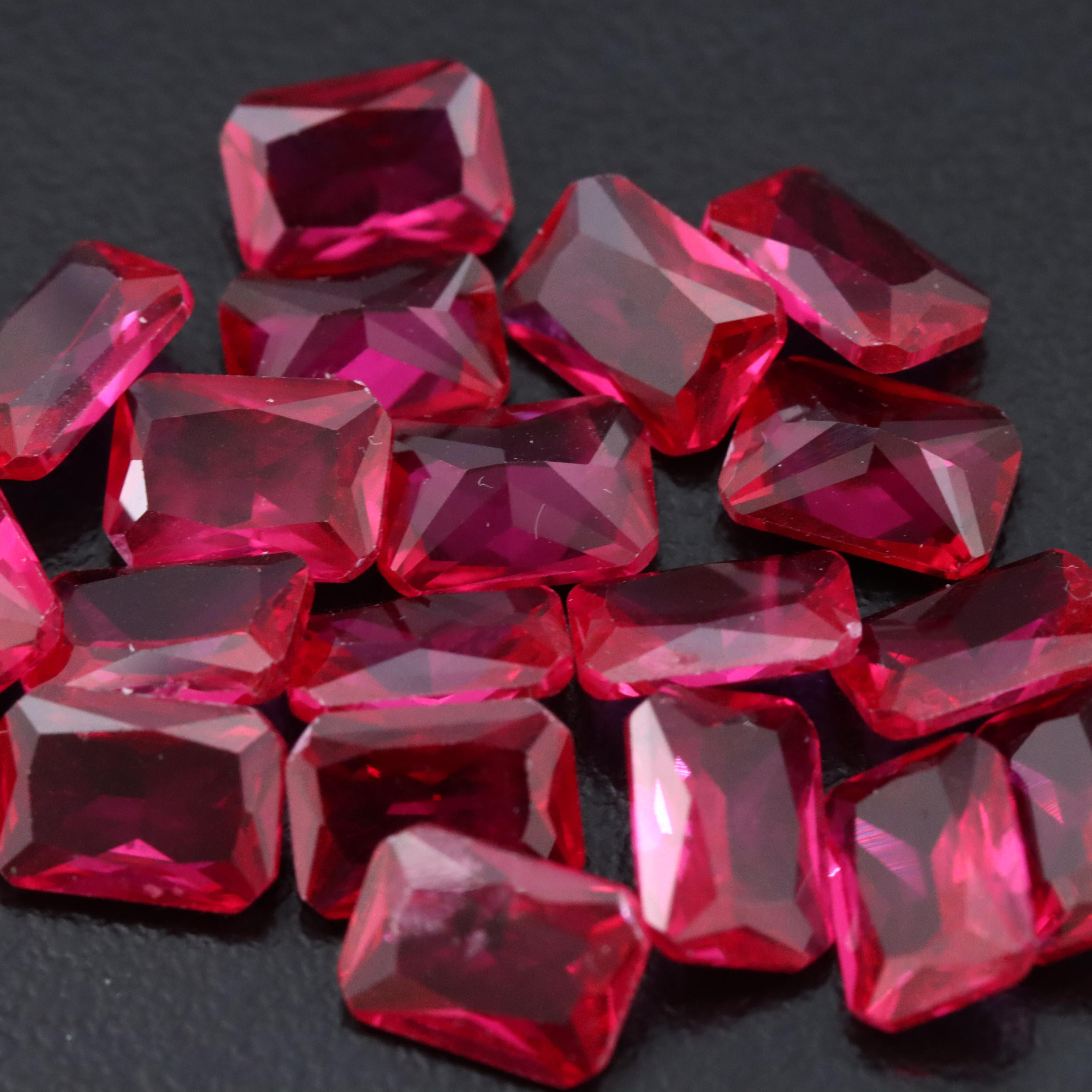 Loose 21.00 CTW Lab Grown Ruby Lot