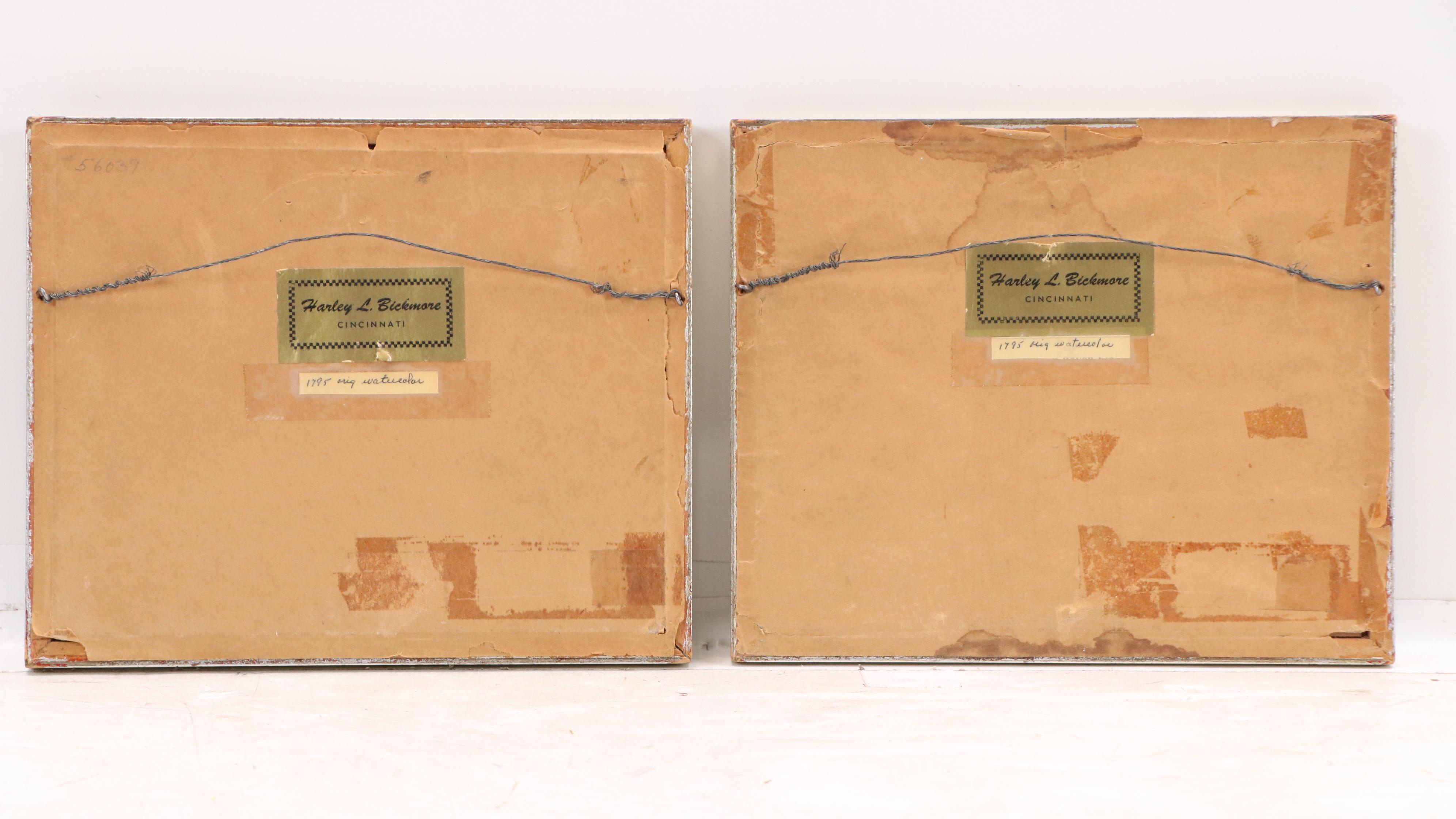 German School Watercolor Paintings of Rural Landscapes, 1795