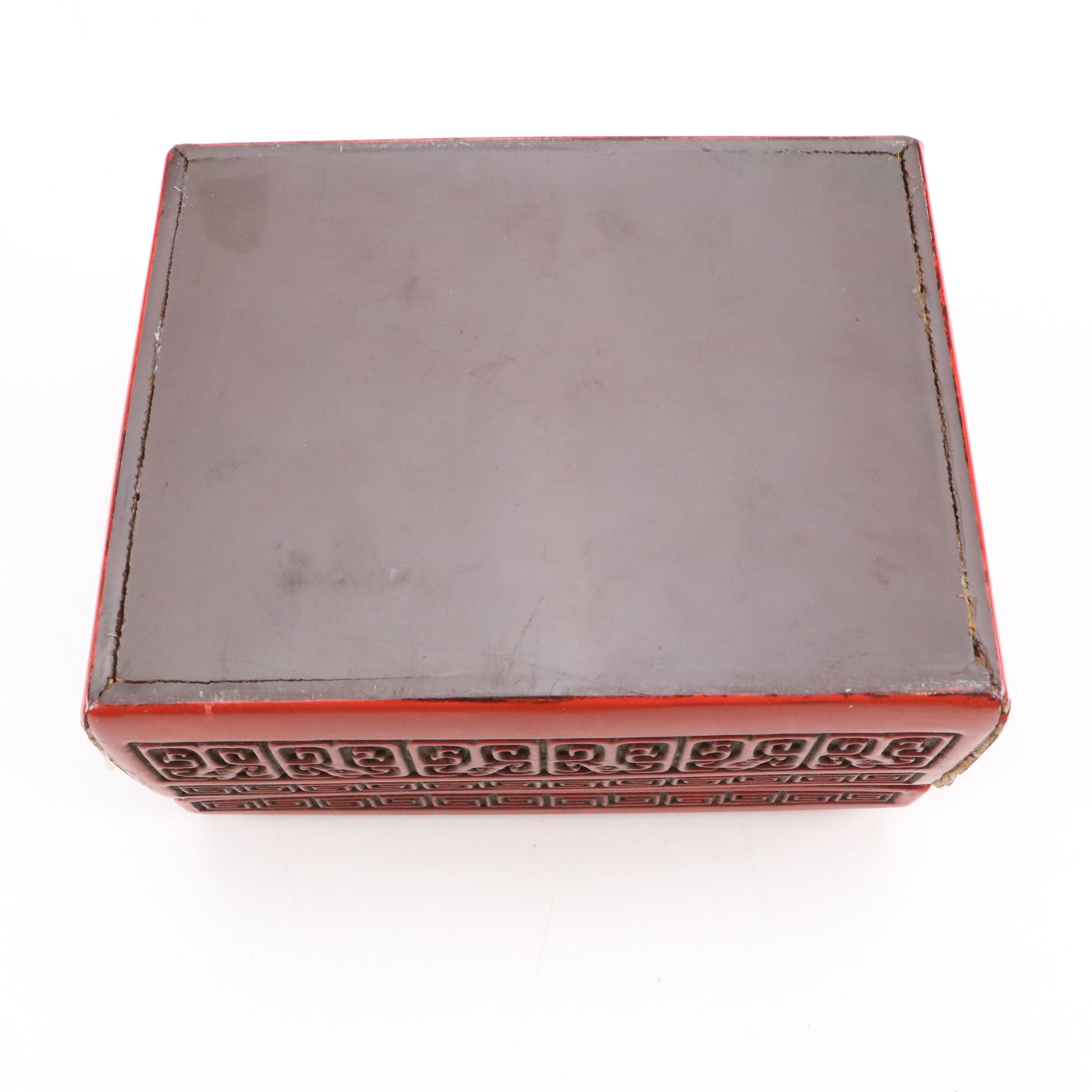 Carved Stone Bat Pillow, Red Lacquerware Box and Other Chinese Décor