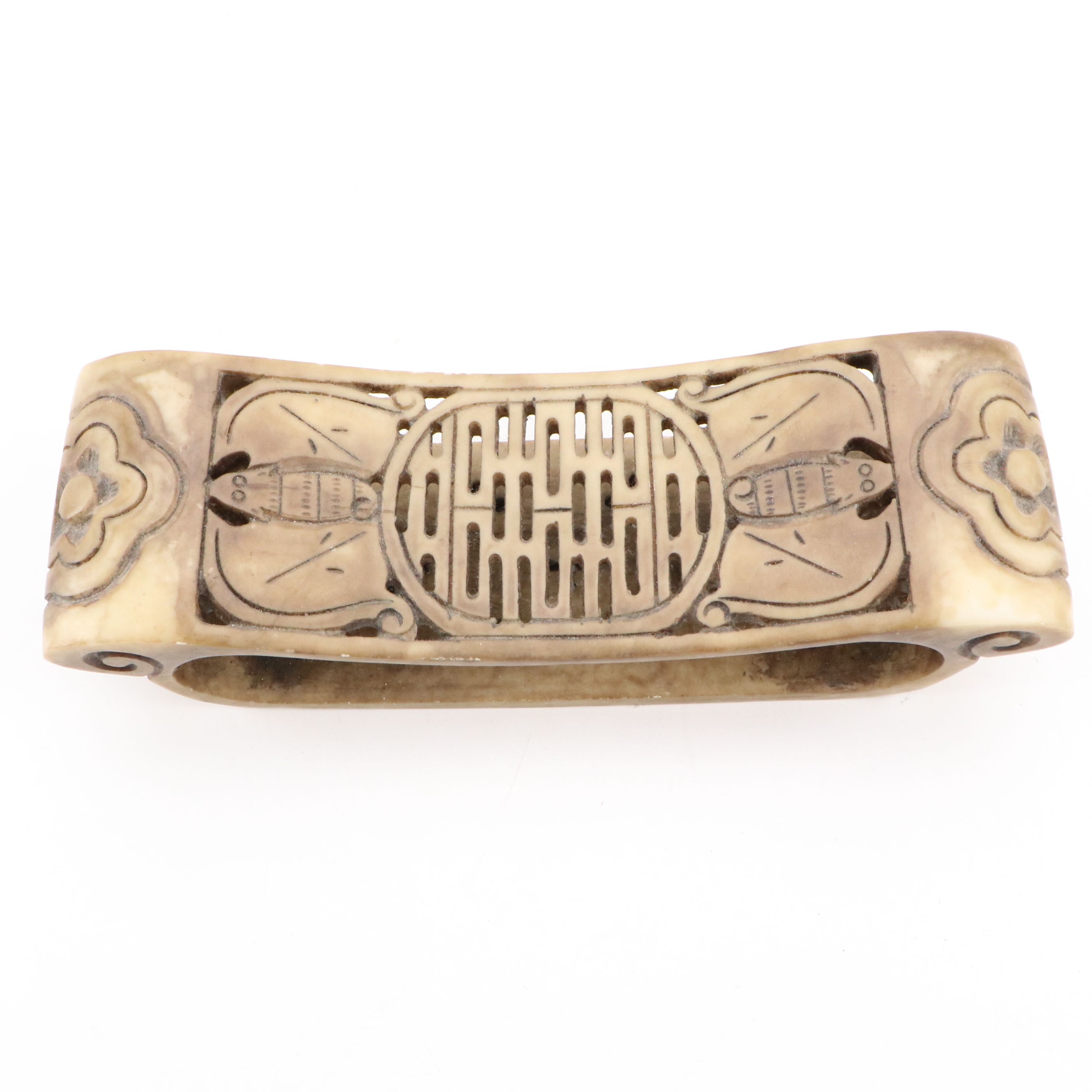 Carved Stone Bat Pillow, Red Lacquerware Box and Other Chinese Décor