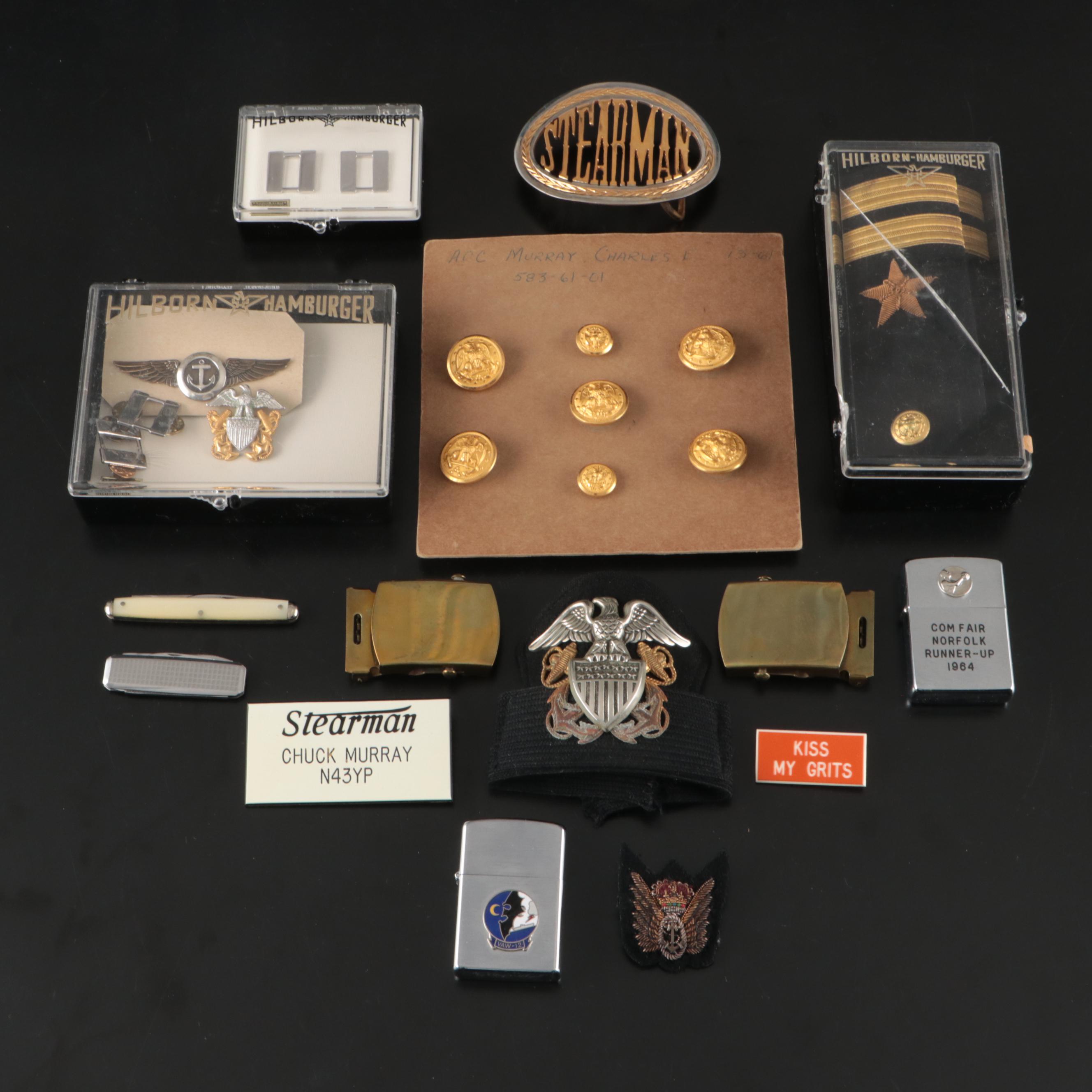 US Navy Line Officer Shoulder Boards, Cap Badge, Buttons and More