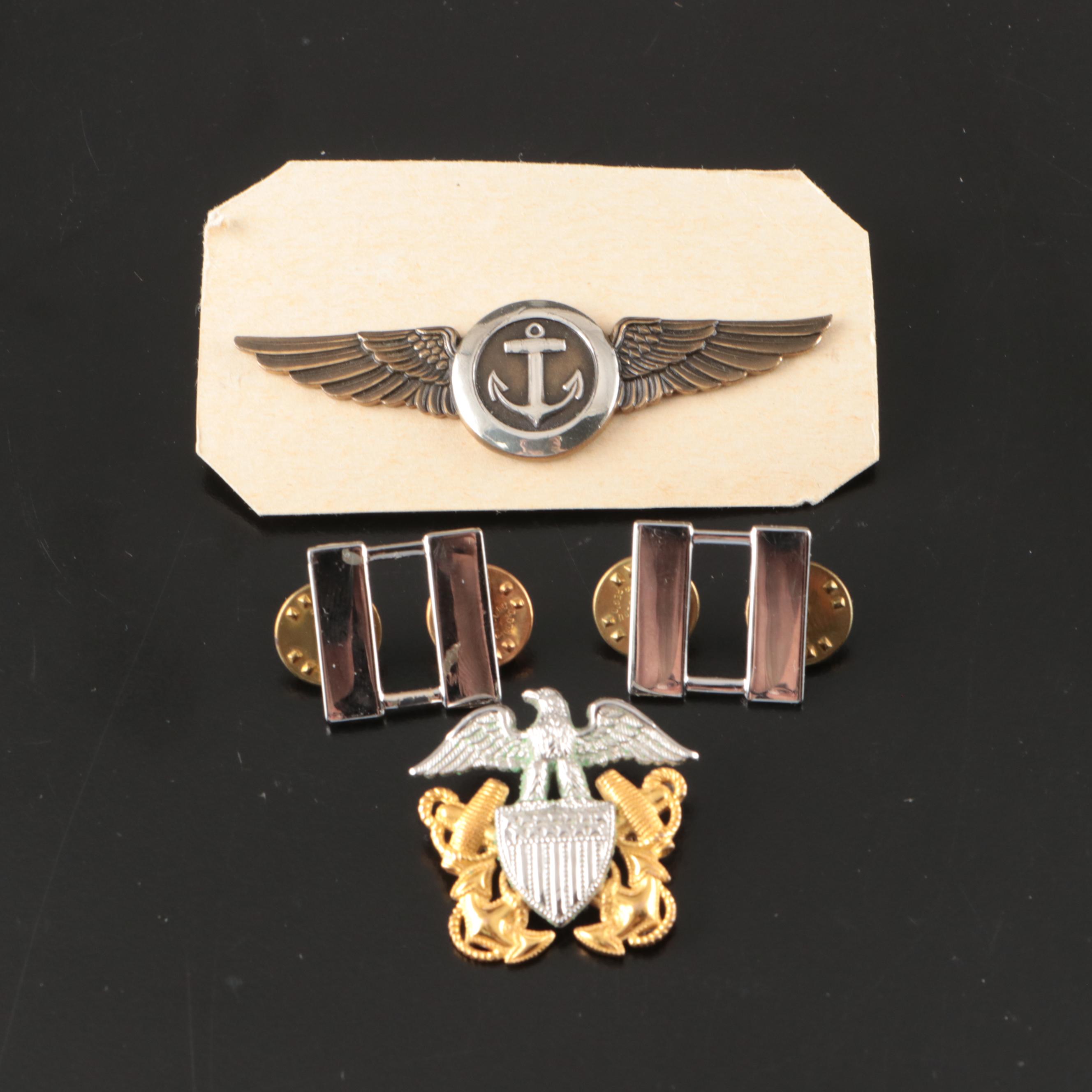 US Navy Line Officer Shoulder Boards, Cap Badge, Buttons and More