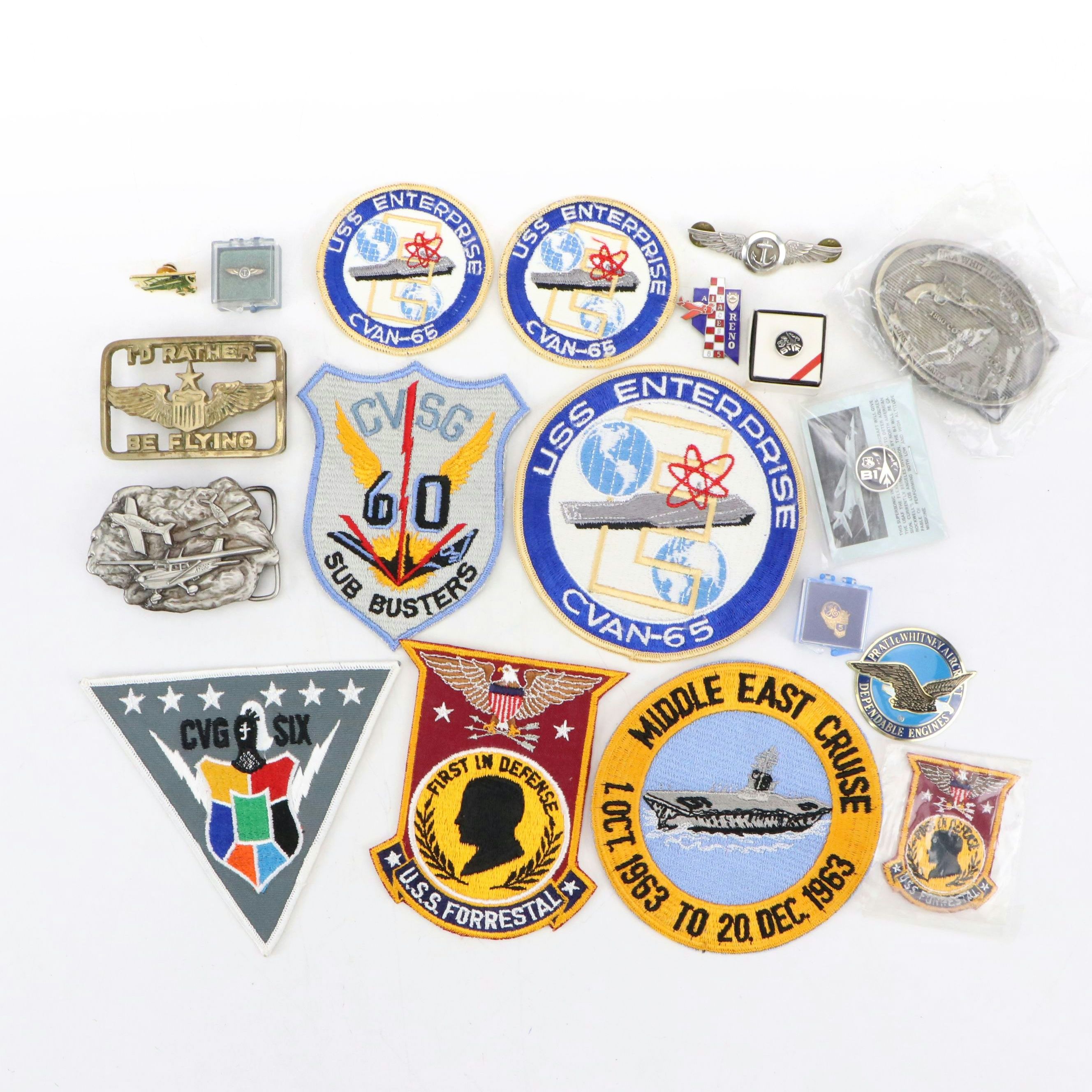 US Navy Aircraft Pins, Belt Buckles and Badges