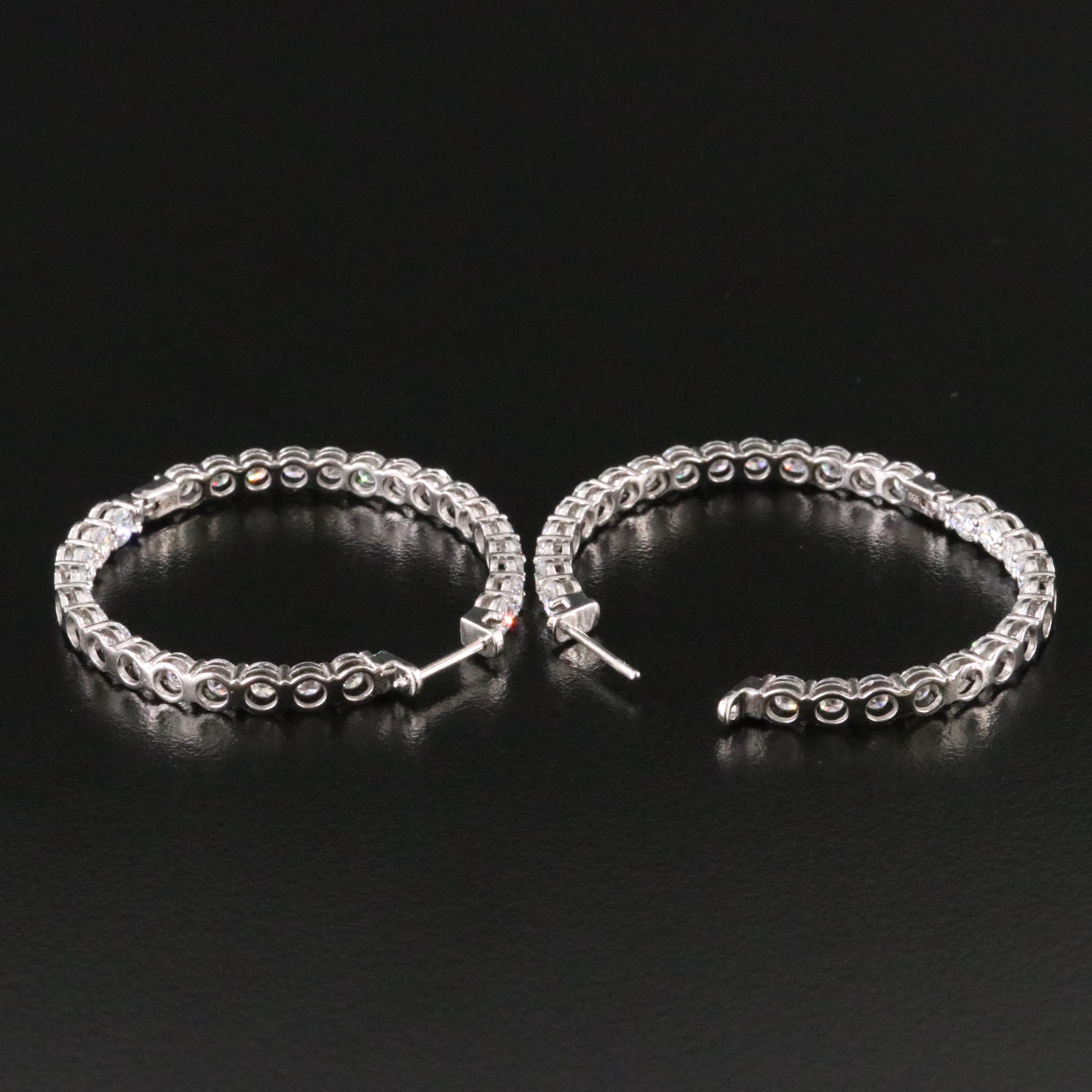 Platinum 6.79 CTW Lab Grown Diamond Inside Out Hoop Earrings