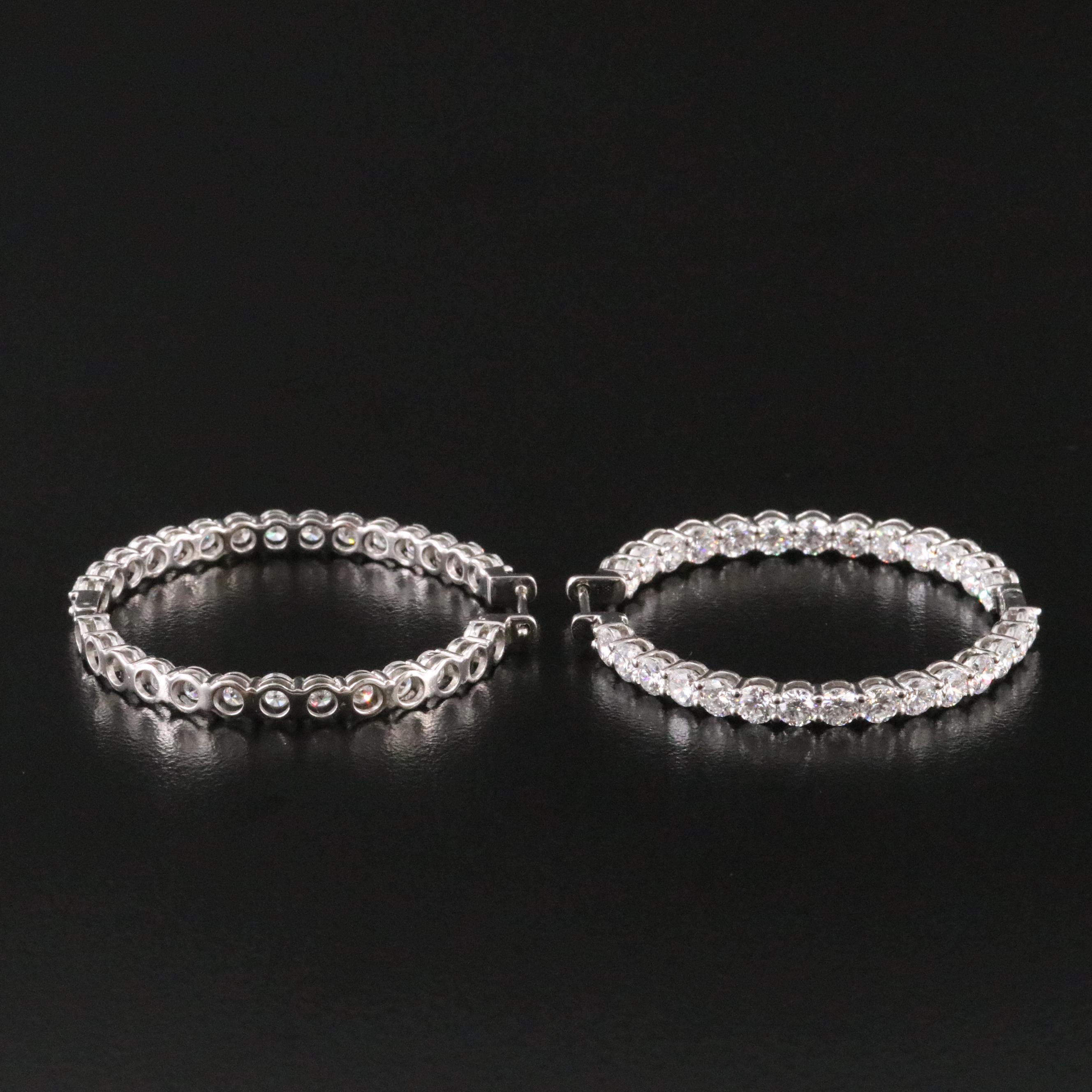 Platinum 6.79 CTW Lab Grown Diamond Inside Out Hoop Earrings