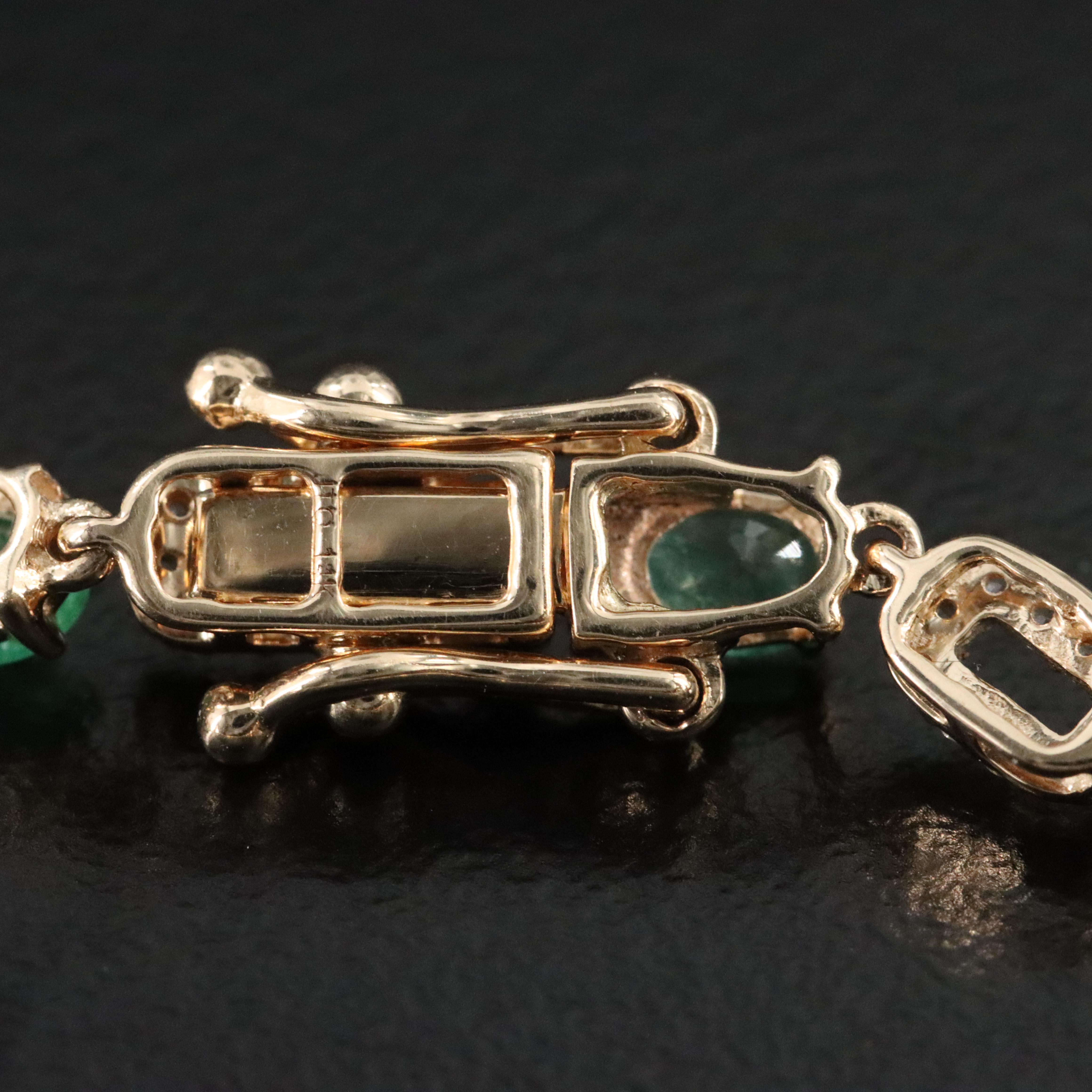 14K Emerald and White Sapphire Bracelet