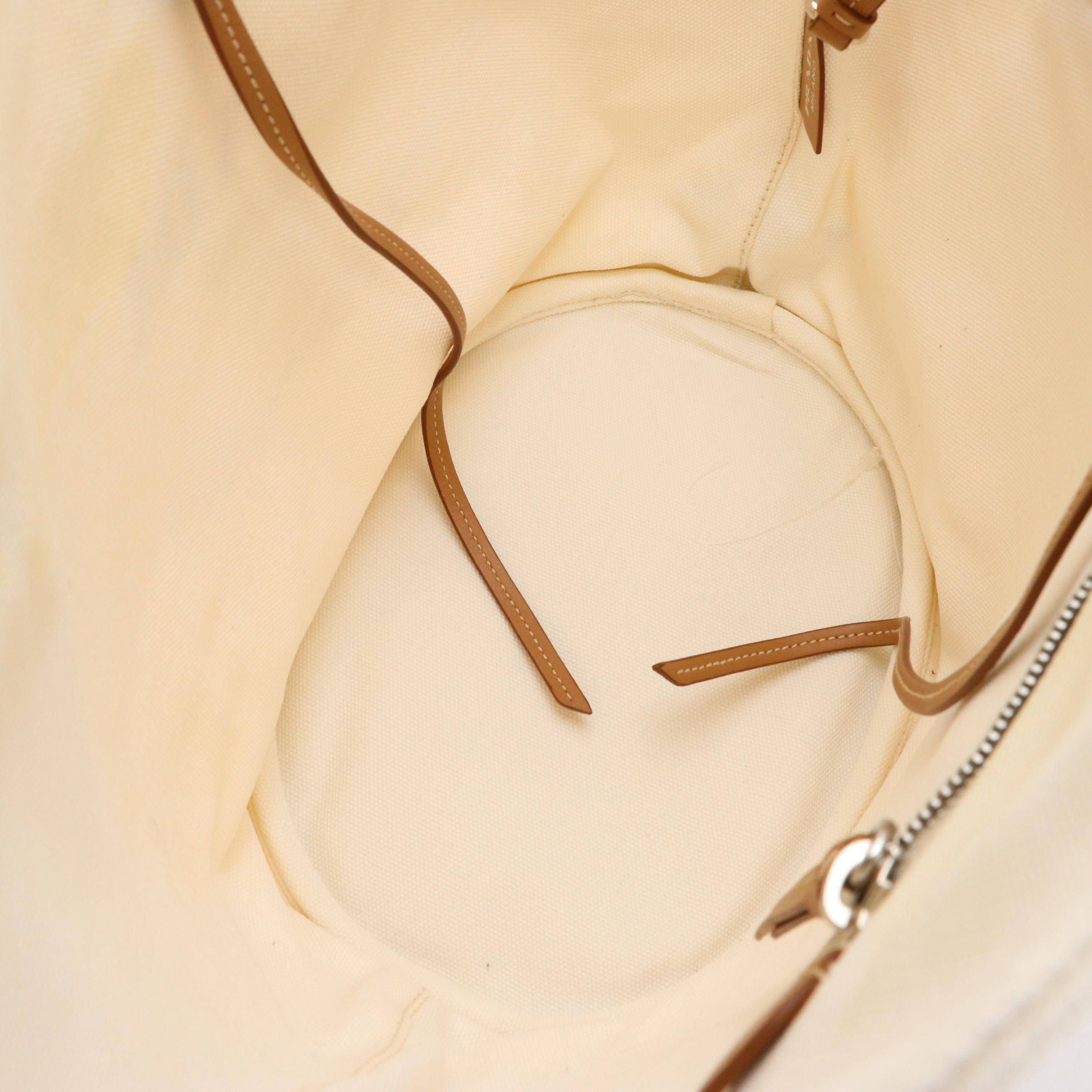 Prada Canapa Logo Two-Way Bucket Tote and Zip Pouch in White Canvas