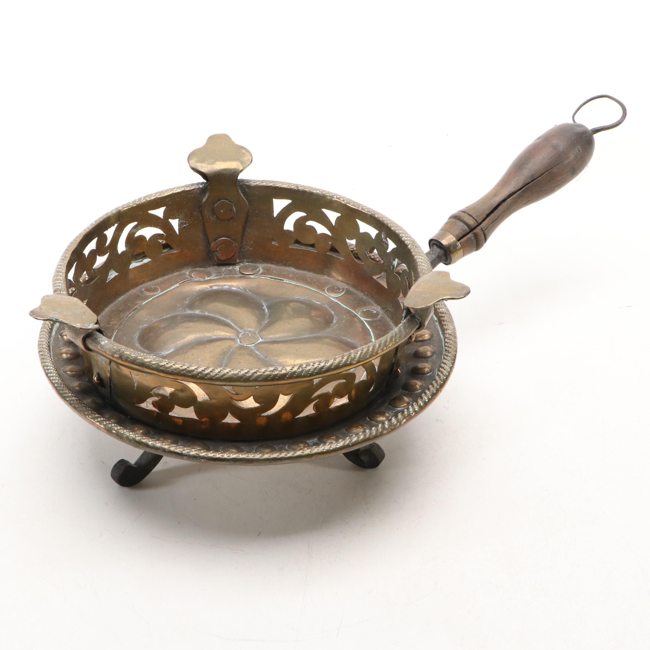 Hand Wrought Pierced Brass Pot Warmer