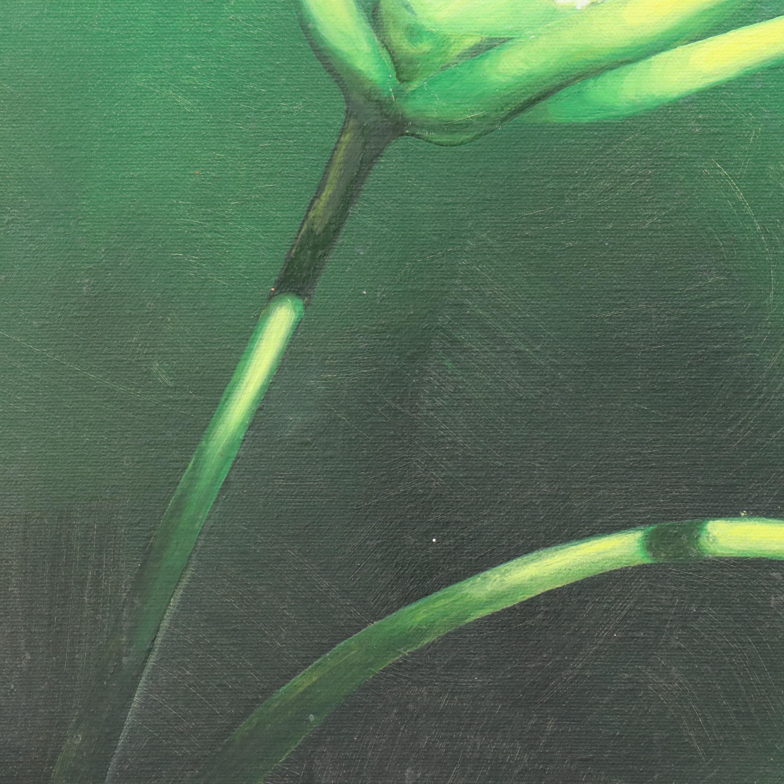 De Mille Diptych Oil Paintings of Dramatic Floral Studies, 21st Century