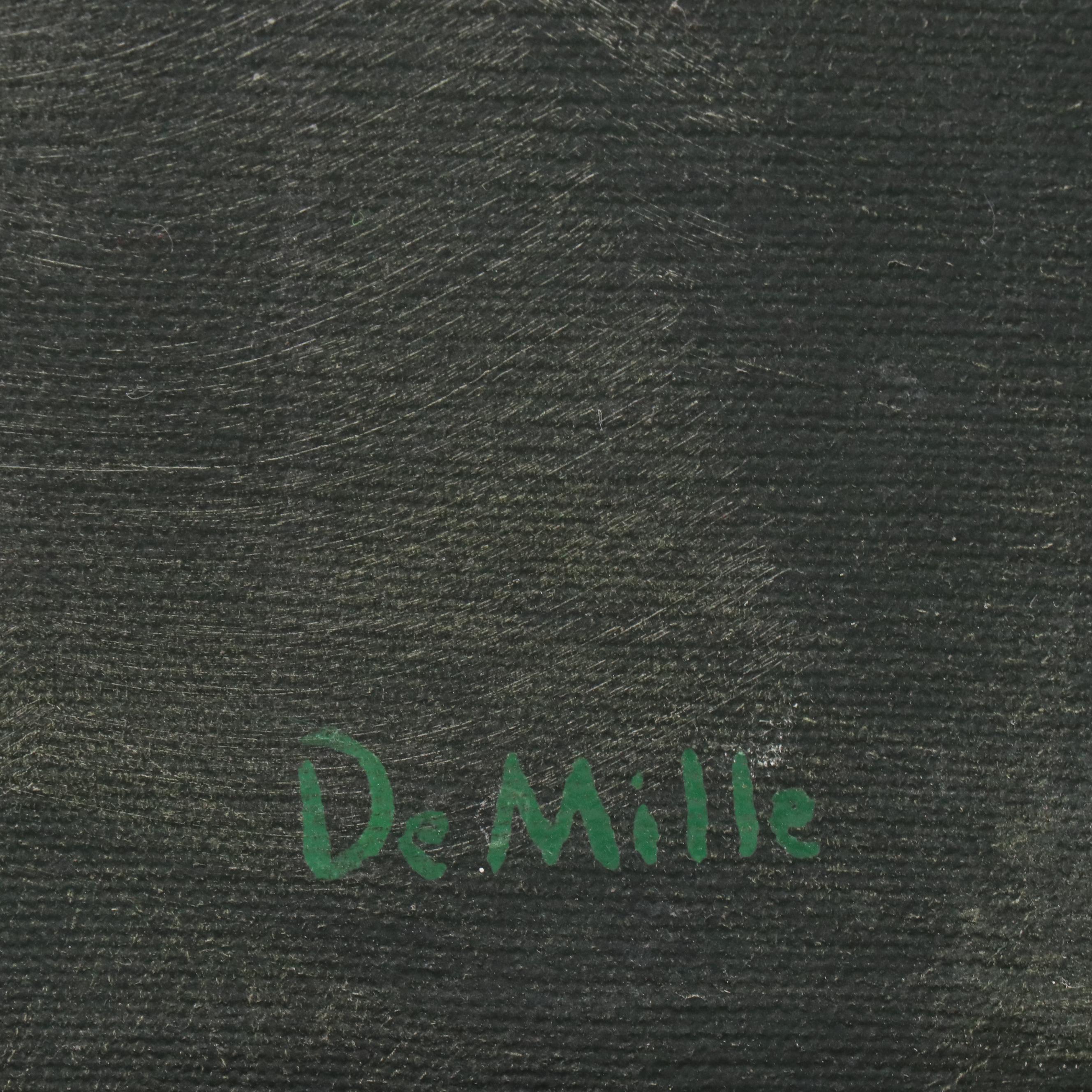 De Mille Diptych Oil Paintings of Dramatic Floral Studies, 21st Century