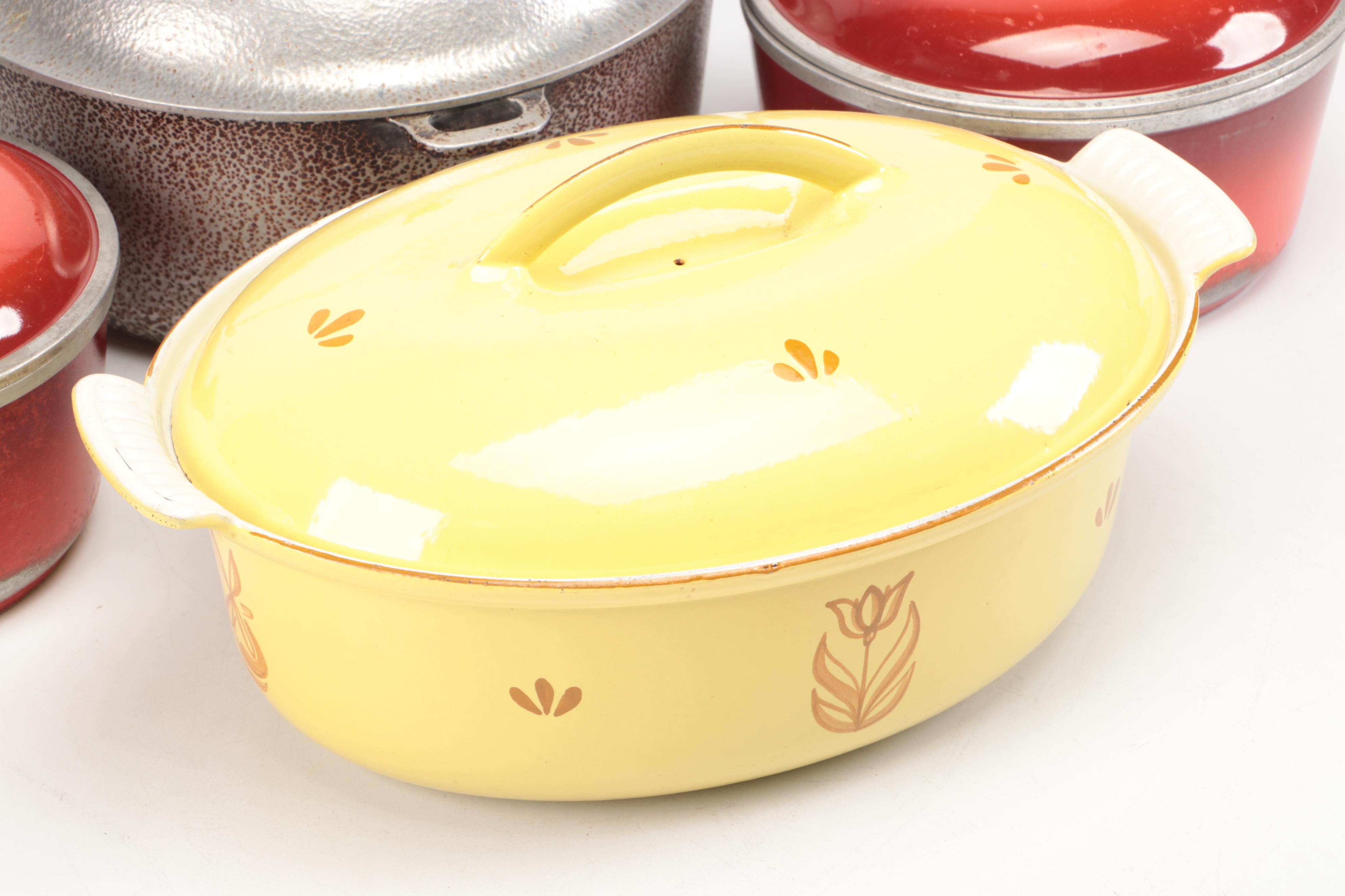 Vintage Cast Iron with Other Pots and Pans, Mid to Late 20th Century