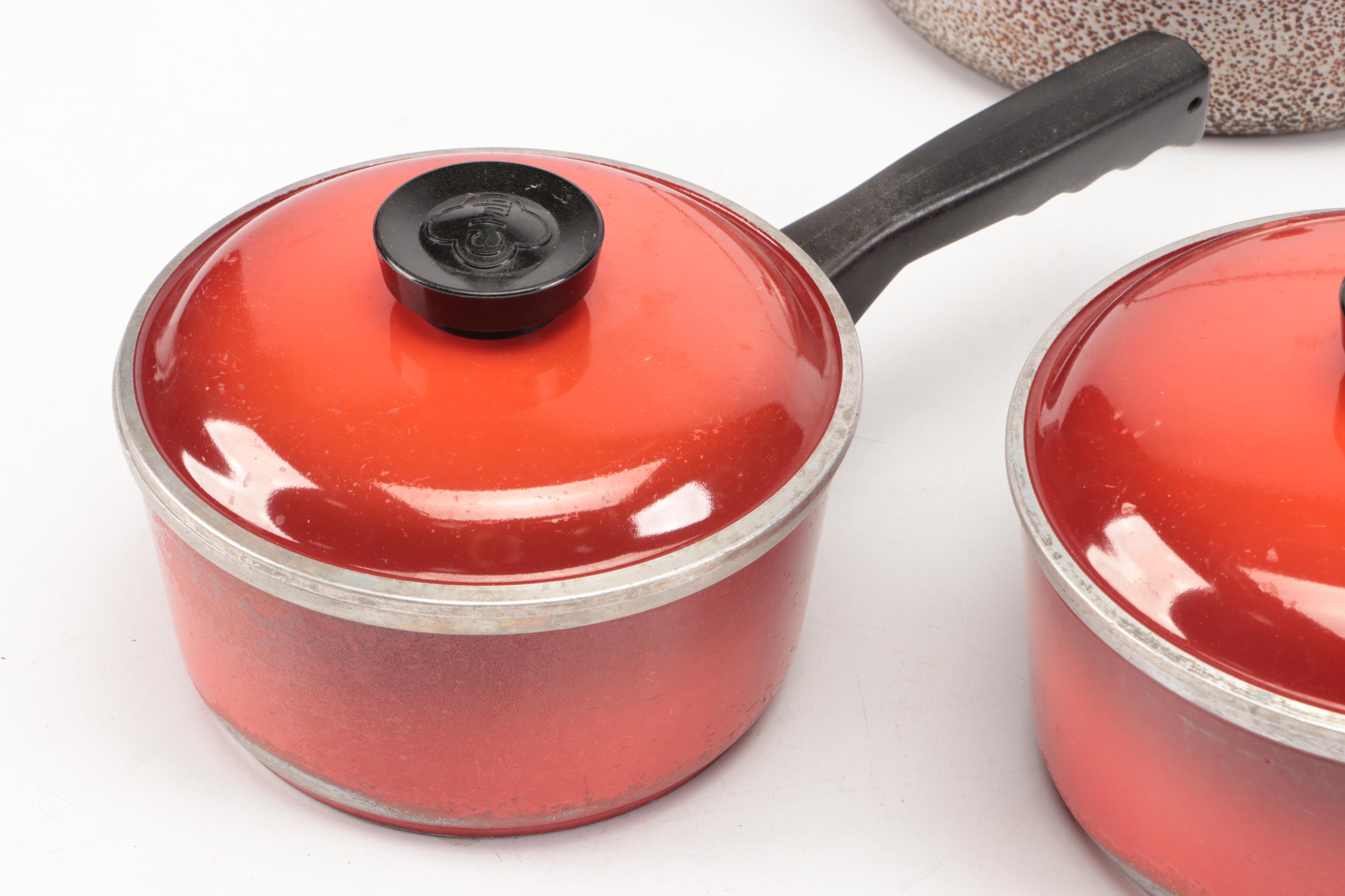 Vintage Cast Iron with Other Pots and Pans, Mid to Late 20th Century