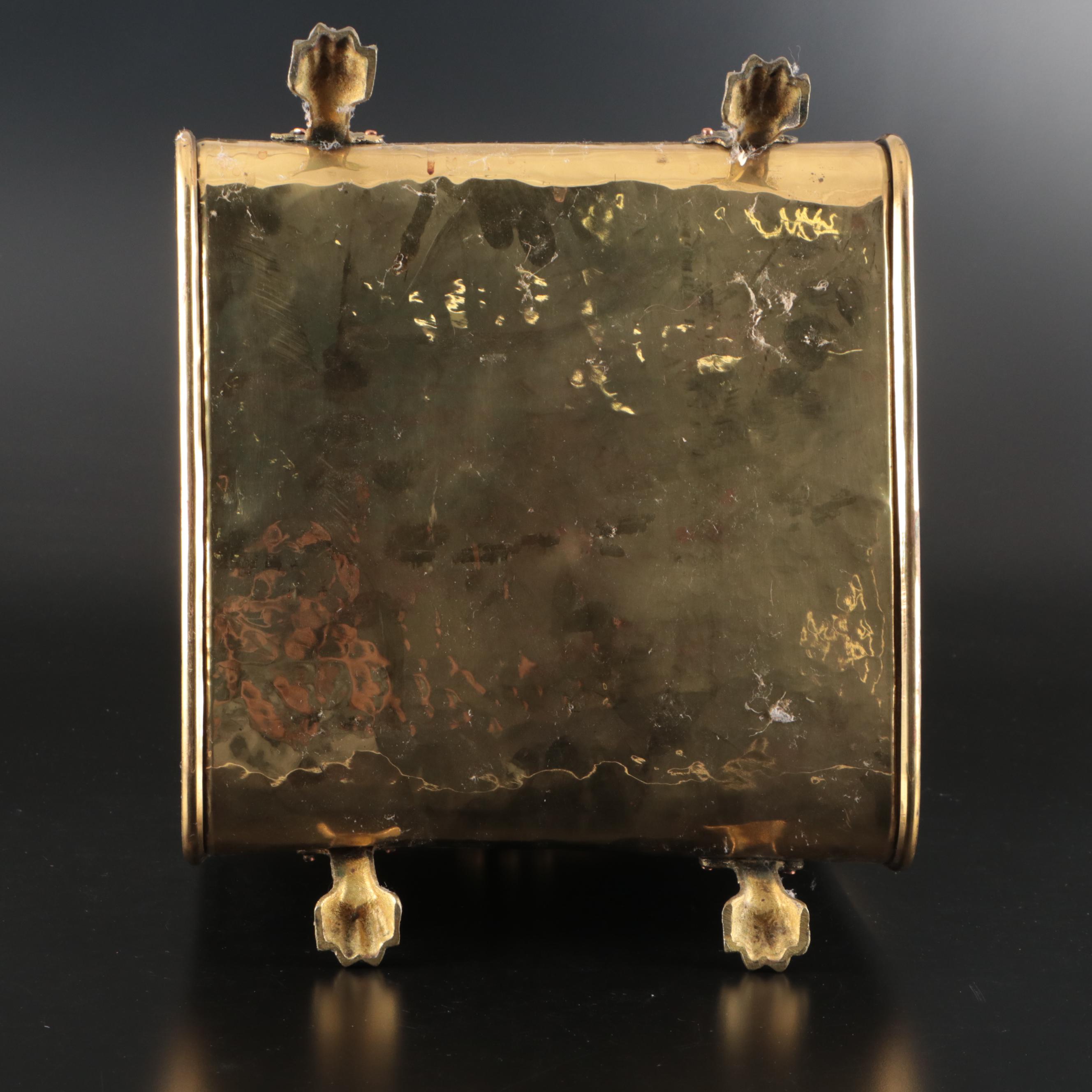 Claw Foot Brass Firewood Holder, 20th Century