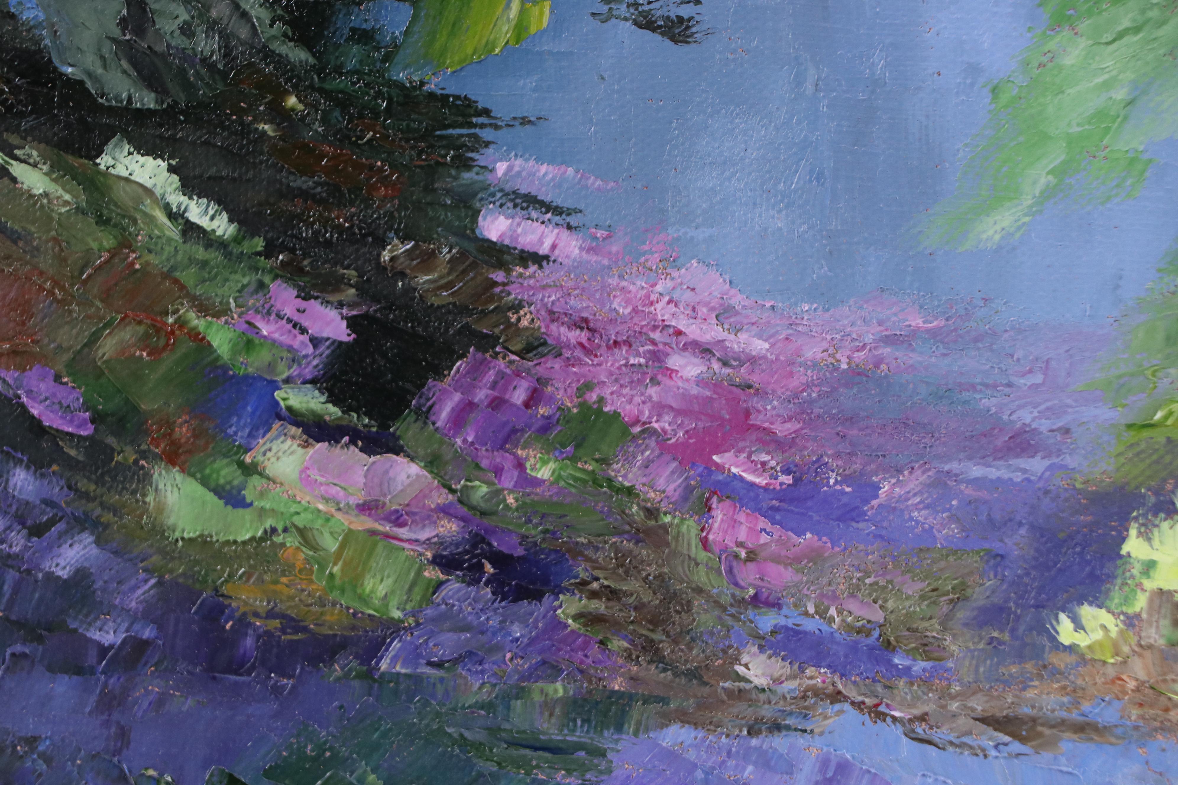 James Baldoumas Pond Landscape Oil Painting "Wildflowers," 2025